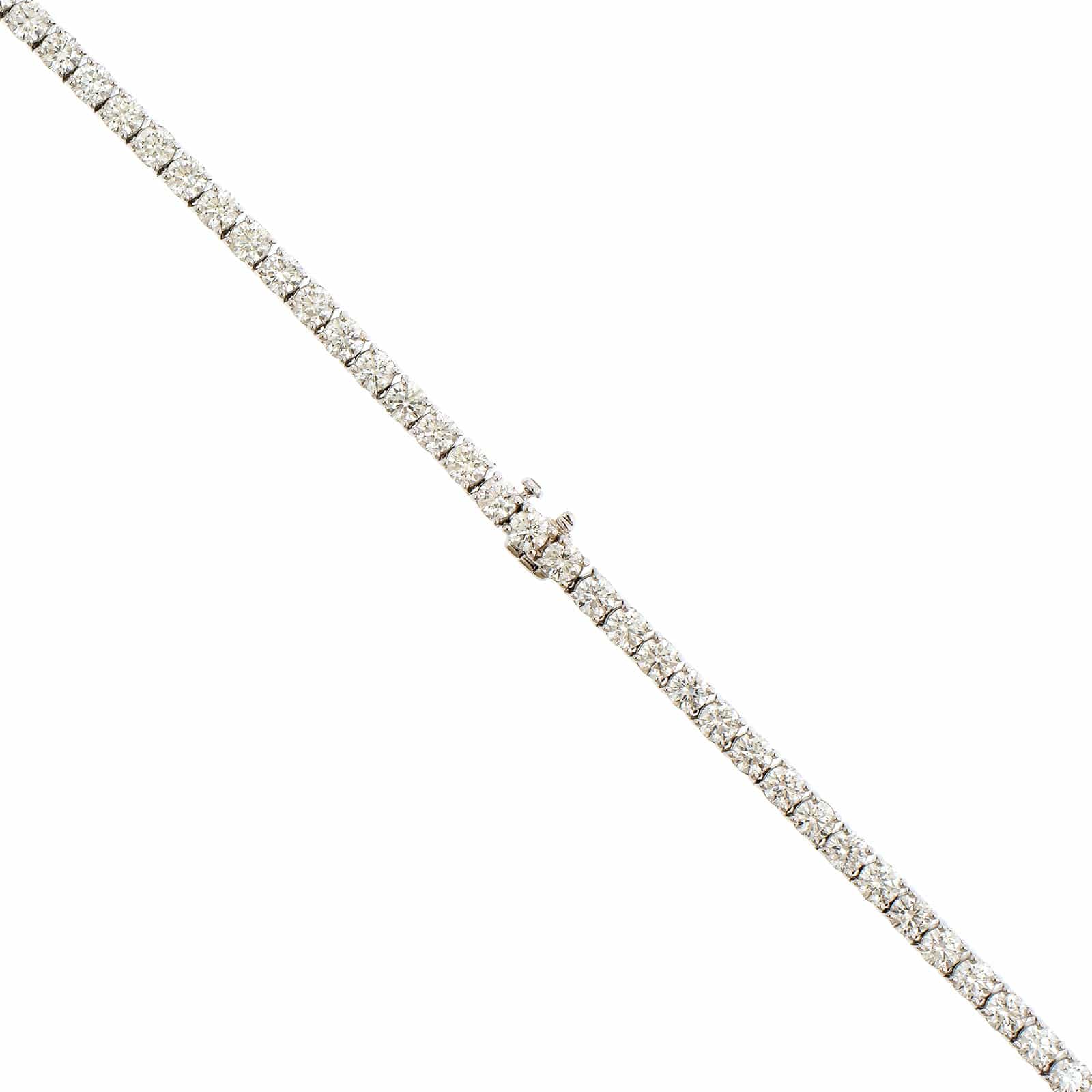 18K White Gold 4 Prong Diamond Line Necklace - Image 2