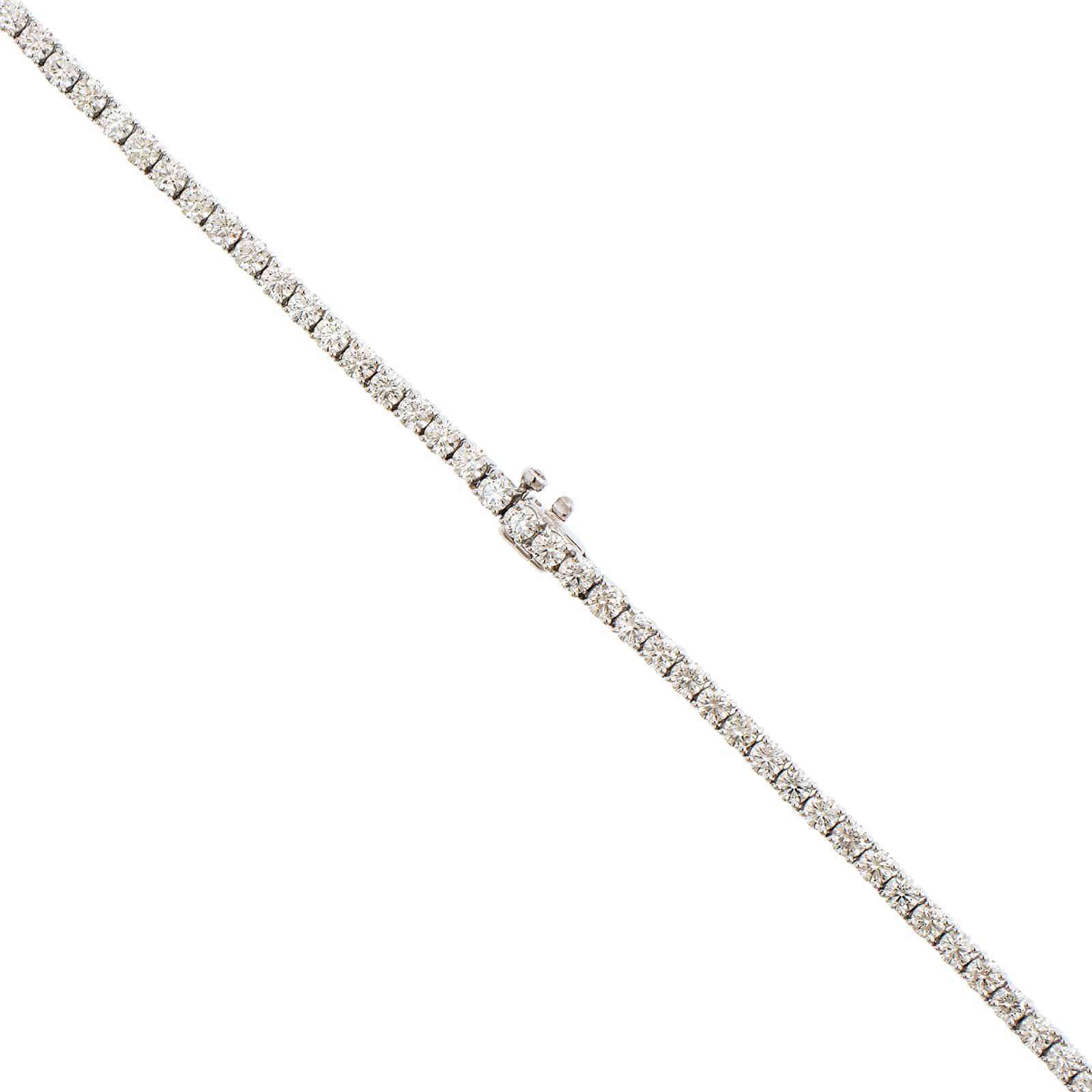 18K White Gold 4 Prong Diamond Line Necklace - Image 2