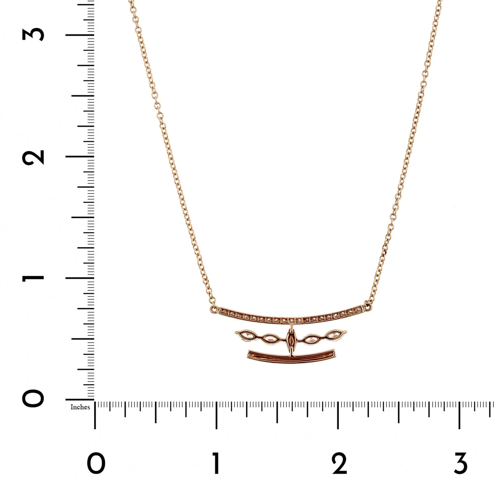 Etho Maria 18K Rose Gold Marquise & Round Cut Diamond Necklace - Image 2