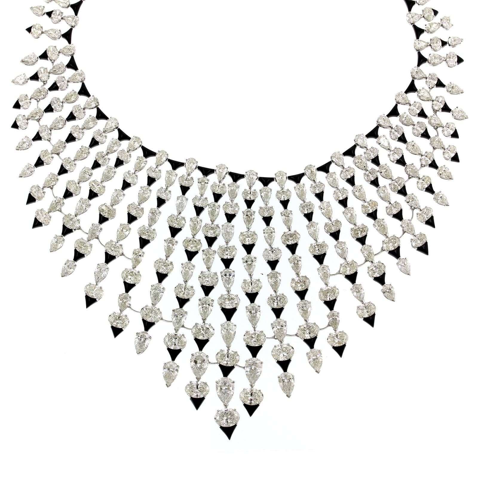 Etho Maria 18K White Gold Oval & Pear Shaped Diamond Necklace - Image 2