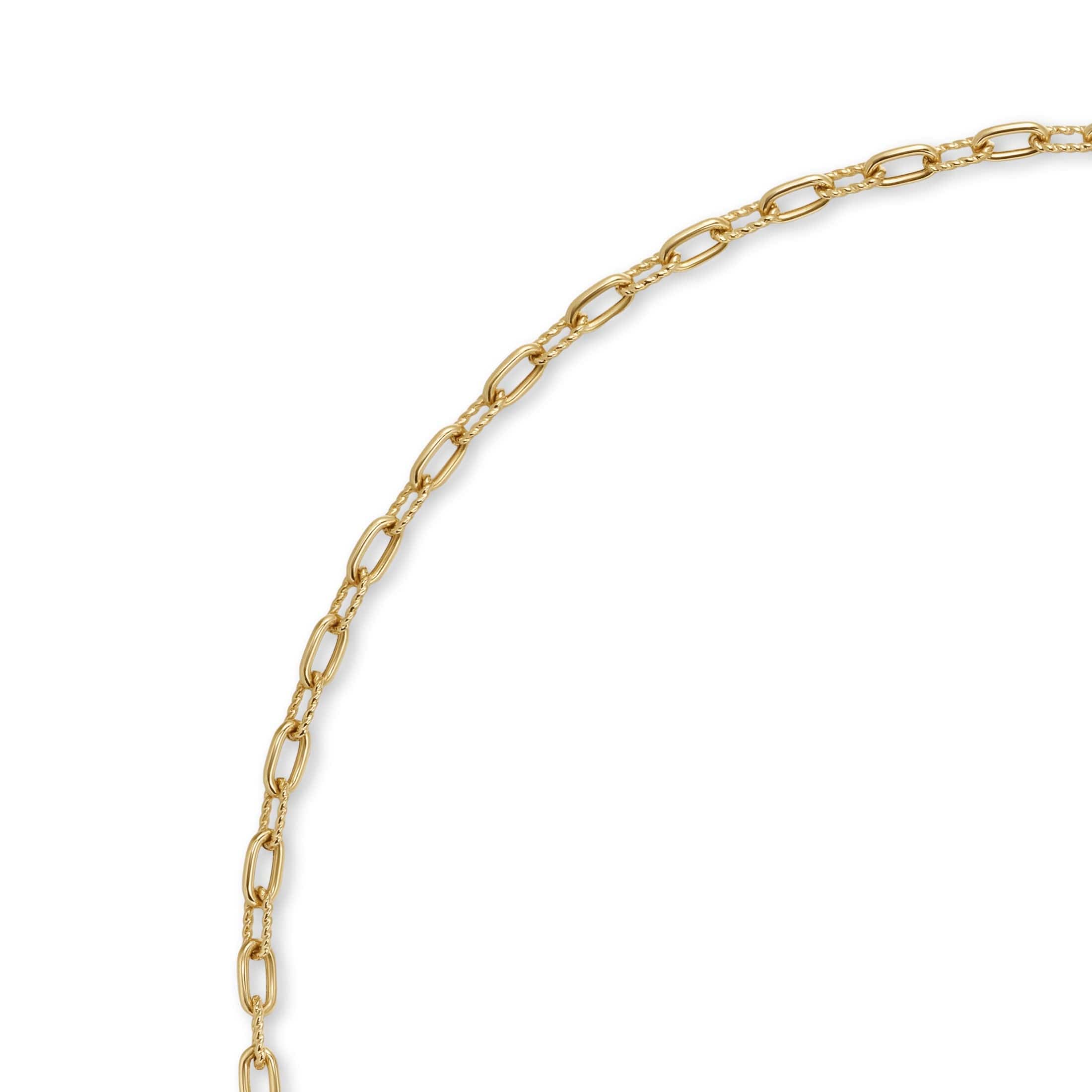 DY Madison® Pavé Toggle Chain Necklace 18K Yellow Gold with Diamonds, 3mm - Image 3