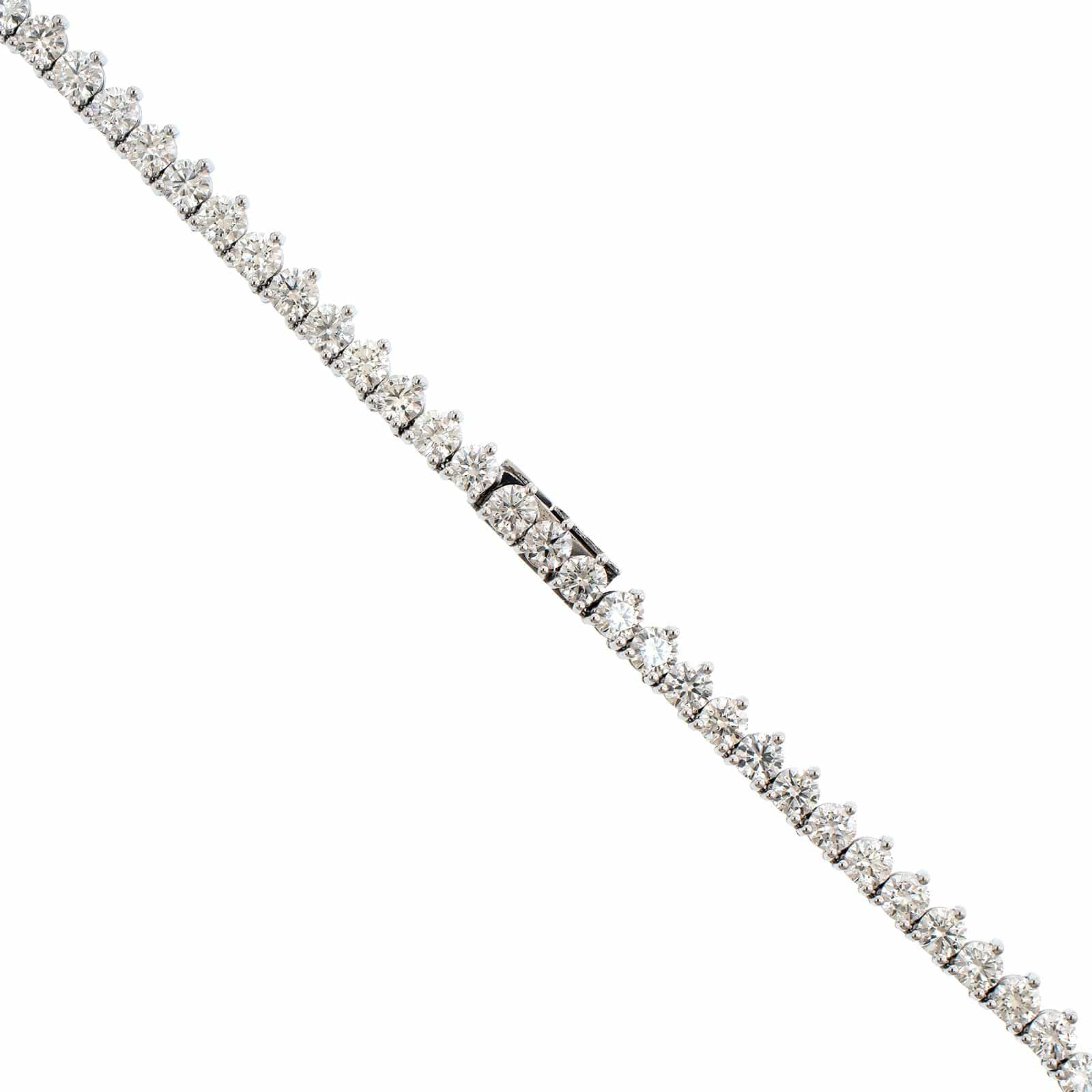 18K White Gold 3 Prong Diamond Line Necklace - Image 2