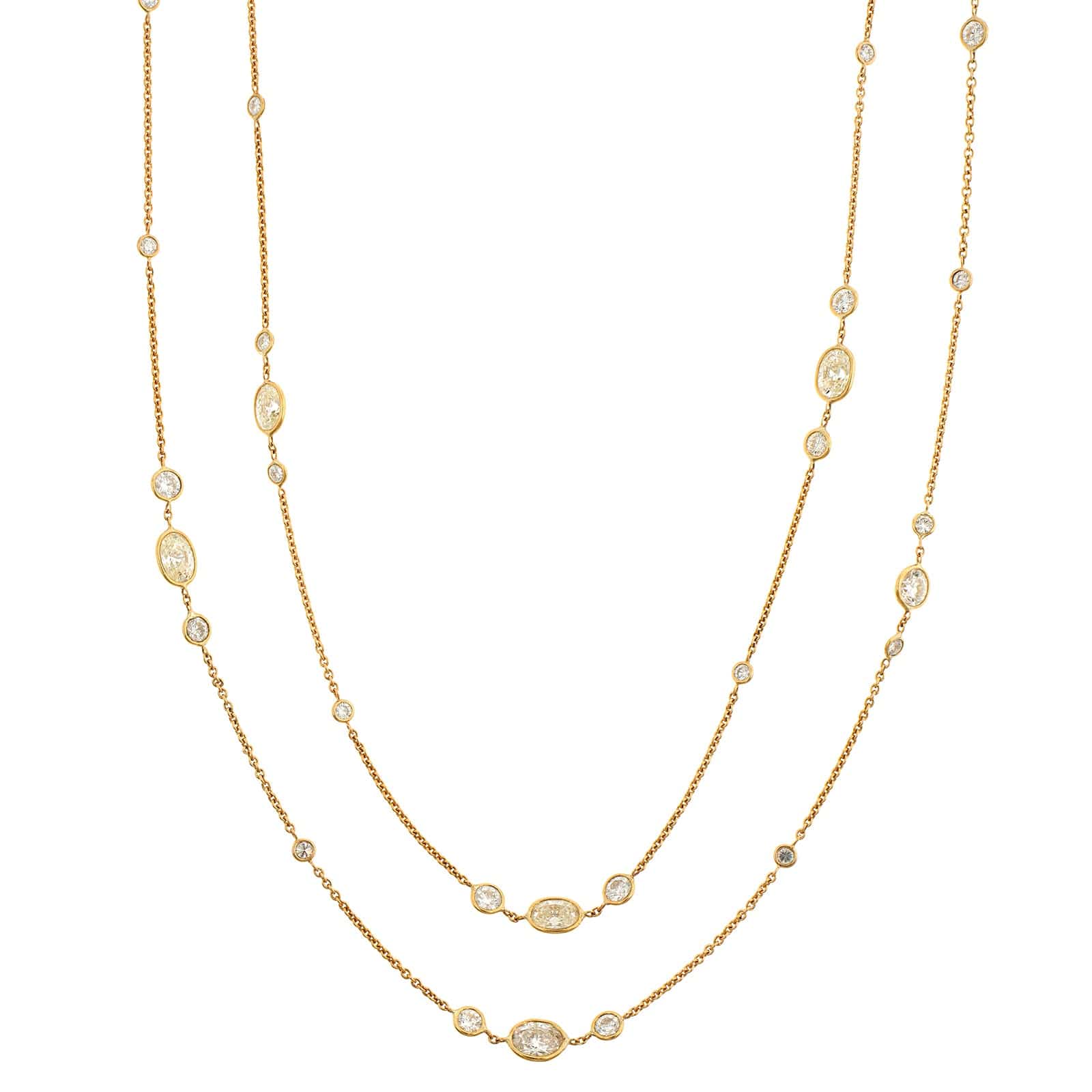 18K Yellow Gold Diamonds By The Yard Necklace - Image 2