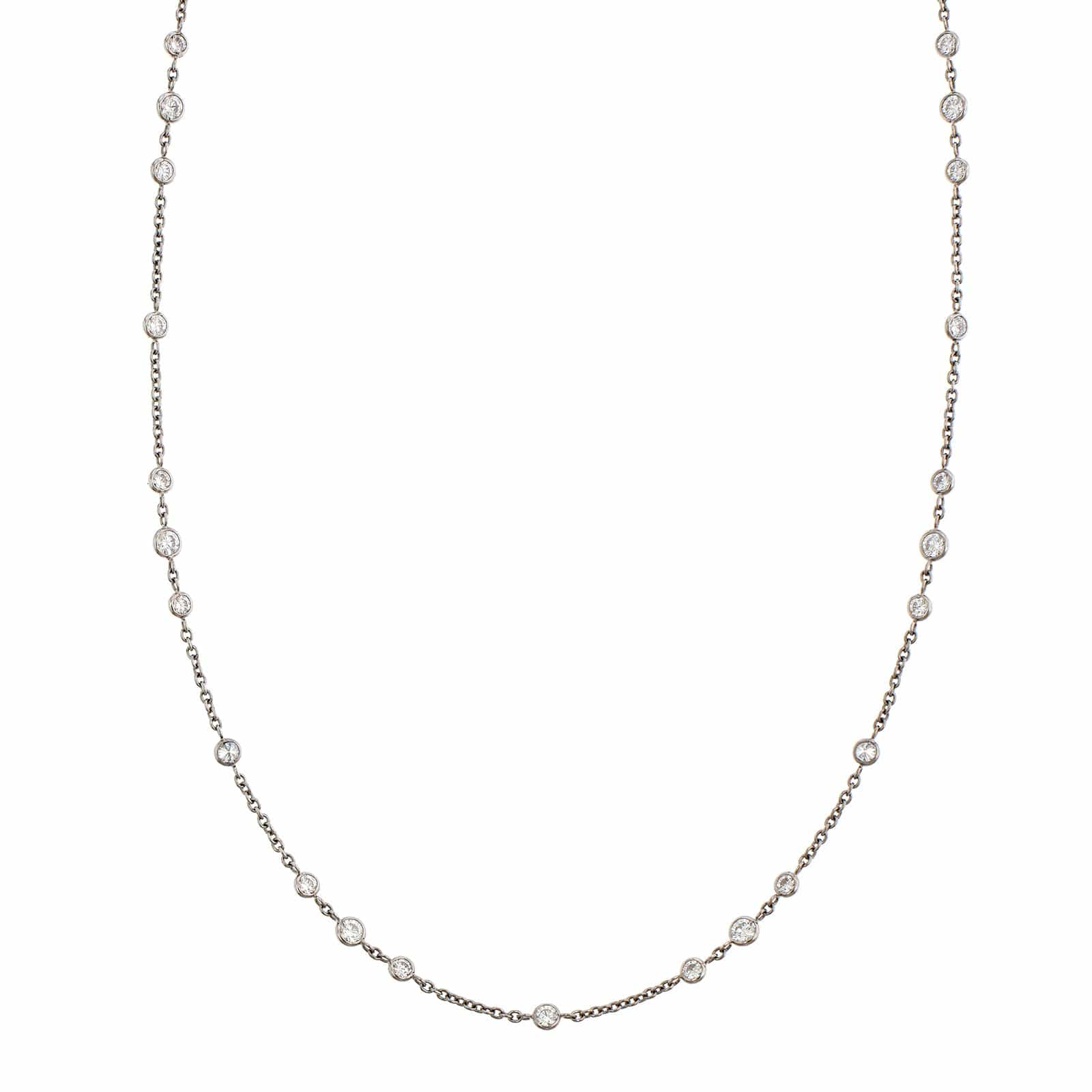 Platinum Diamond By The Yard Necklace - Image 4