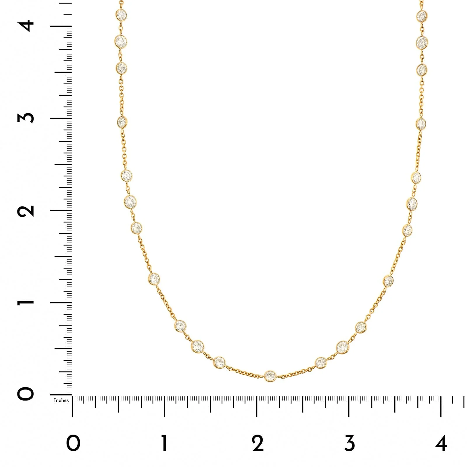 18K Yellow Gold Diamond By The Yard Necklace - Image 3