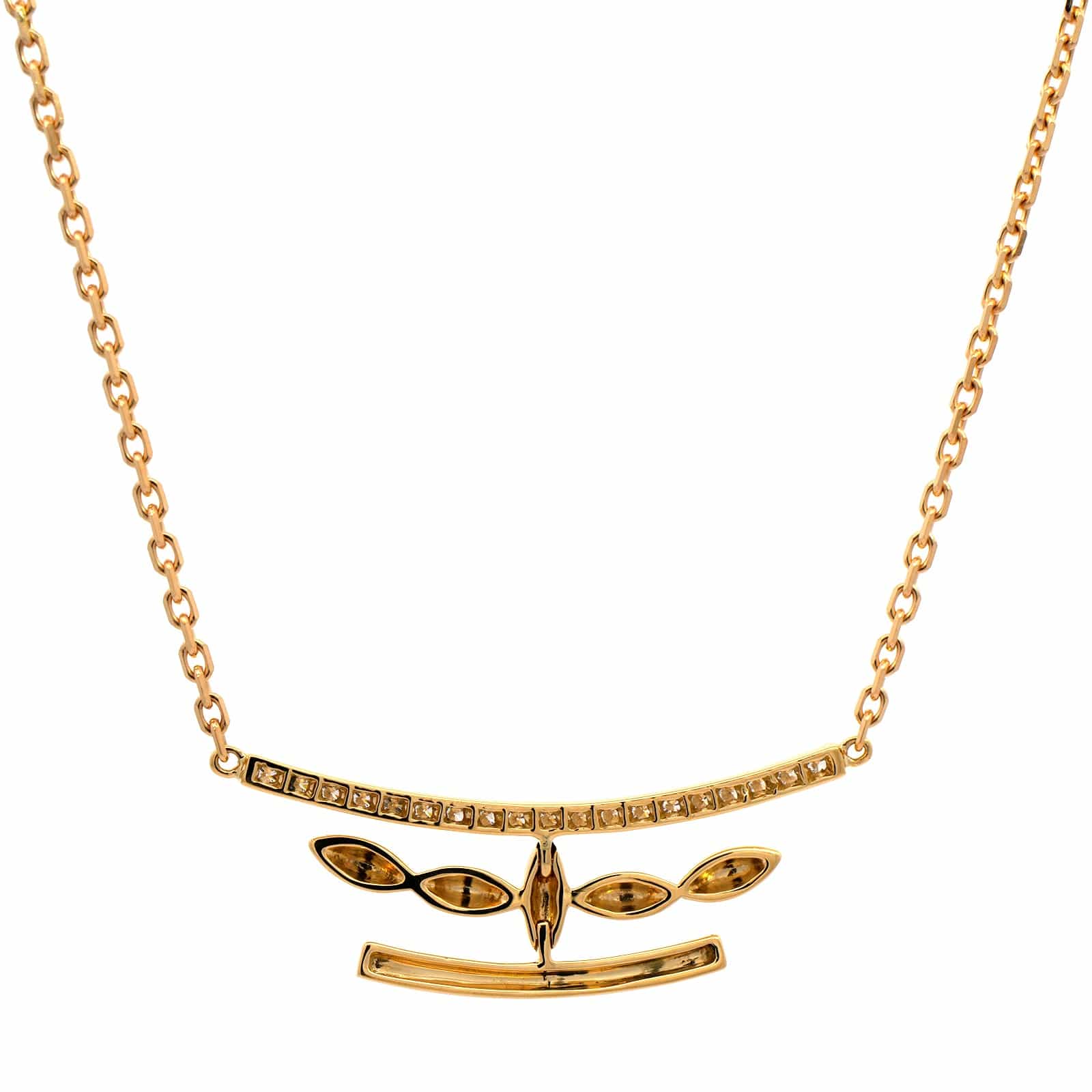 Etho Maria 18K Yellow Gold Diamond Bar Necklace - Image 2