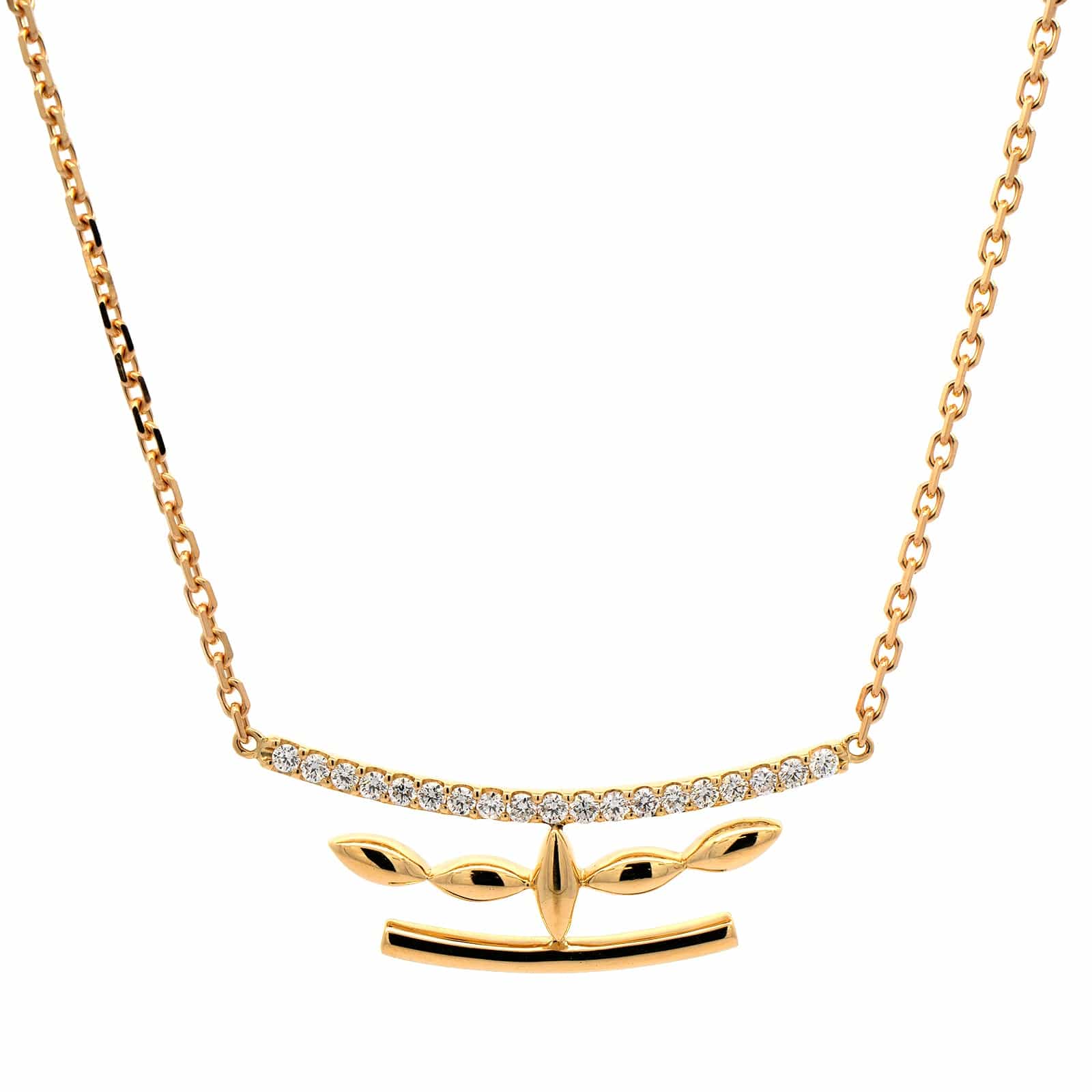 Etho Maria 18K Yellow Gold Diamond Bar Necklace - Image 5
