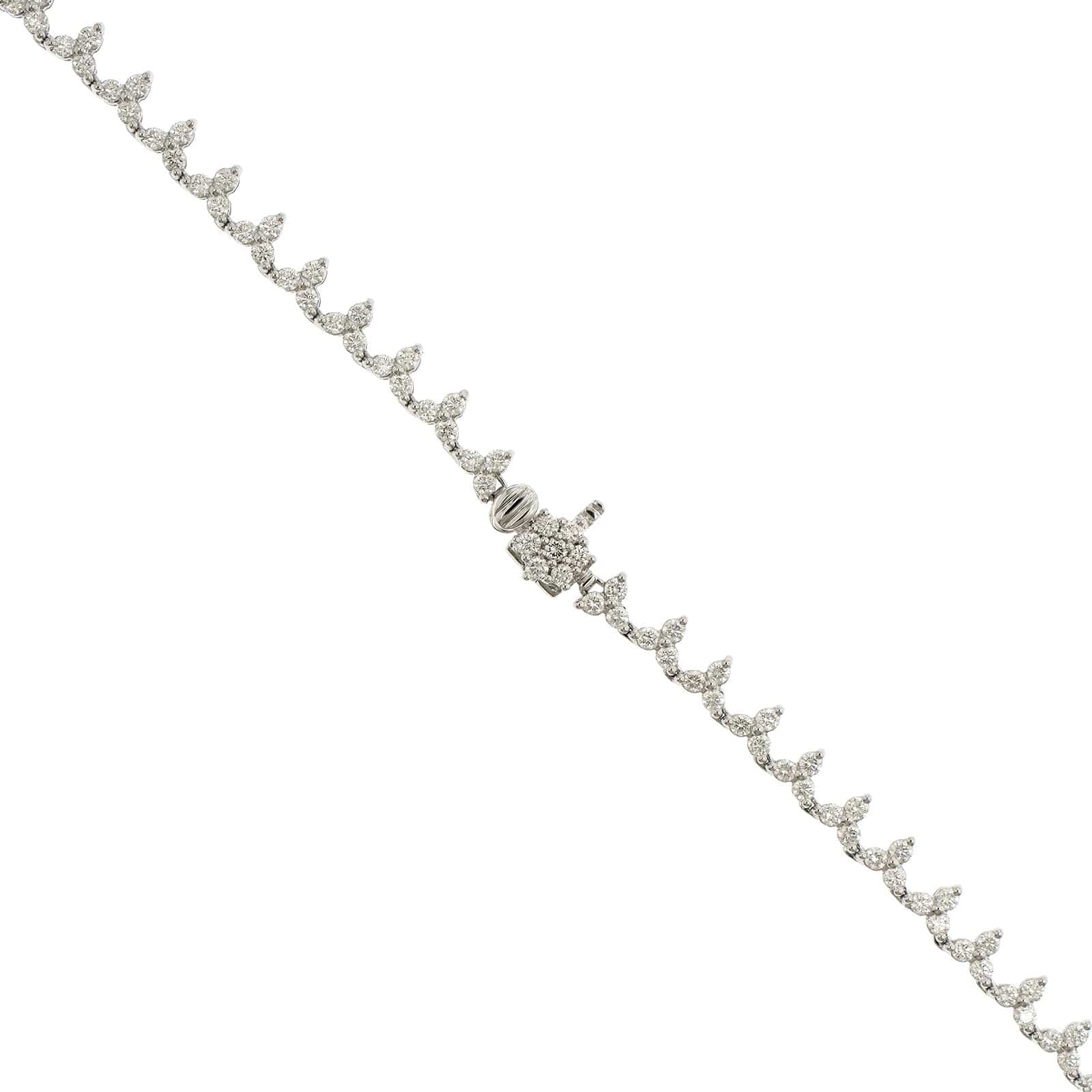 18K White Gold Multi Shaped Diamond Necklace - Image 2