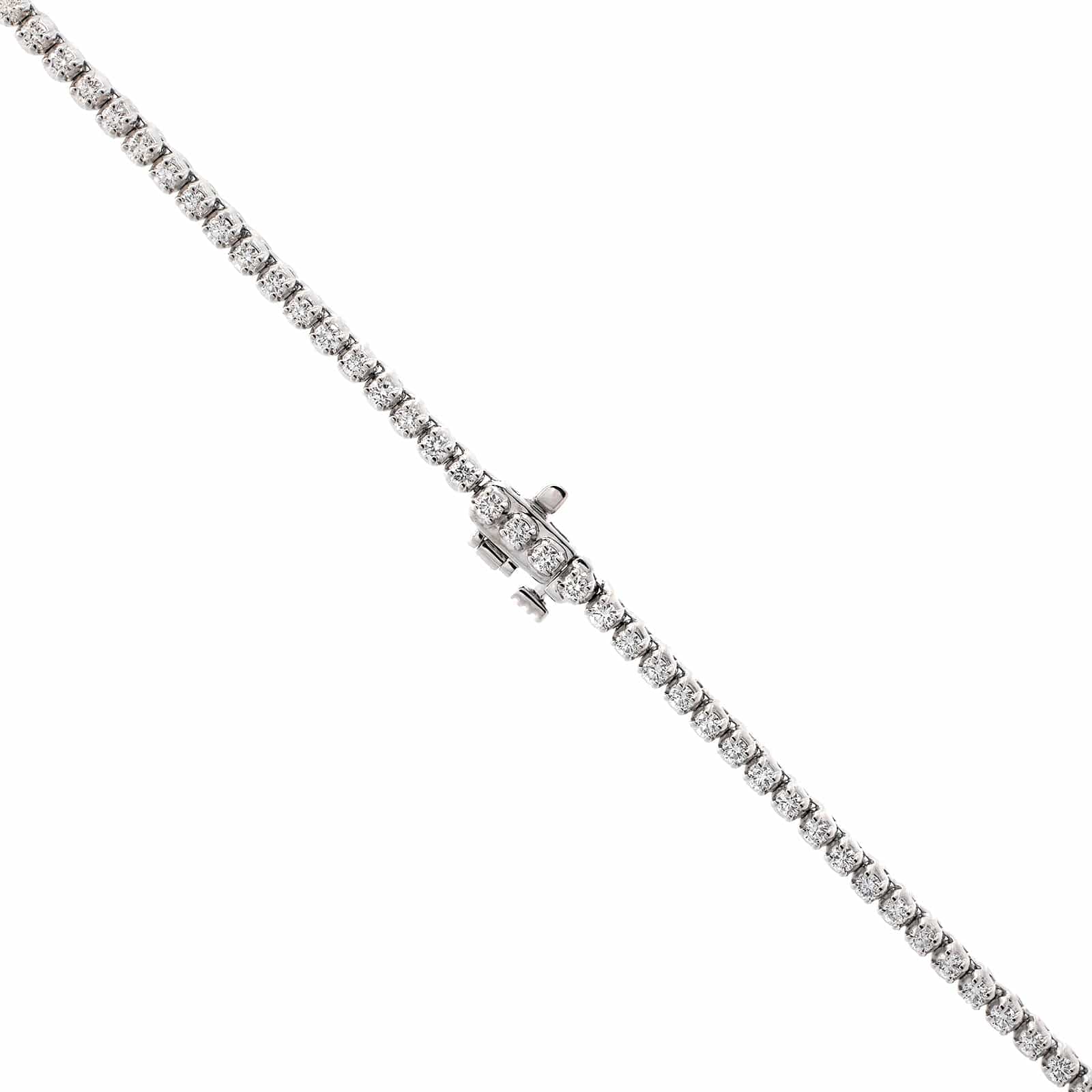 18K White Gold Graduated Diamond Tennis Necklace - Image 3