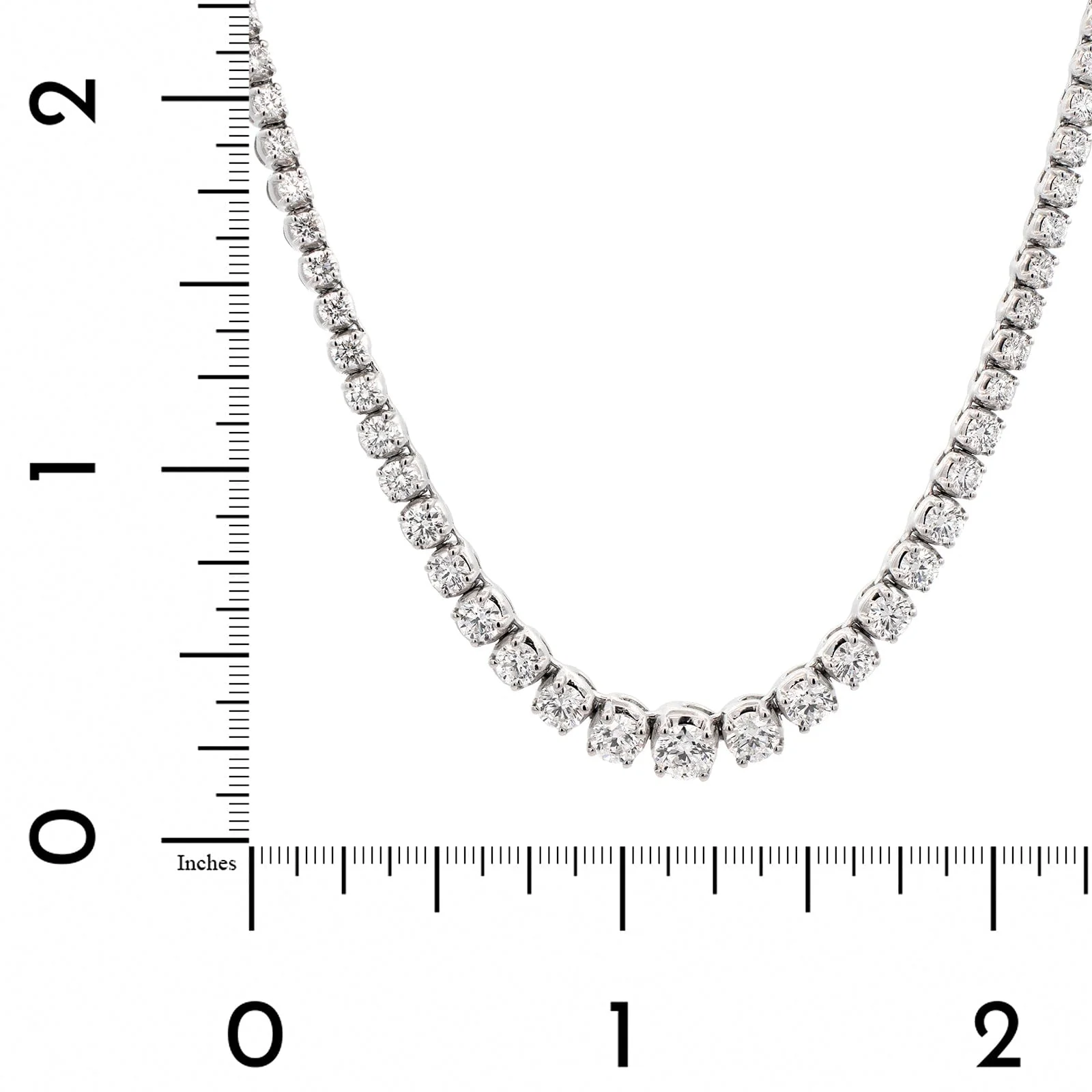 18K White Gold Graduated Diamond Tennis Necklace - Image 4