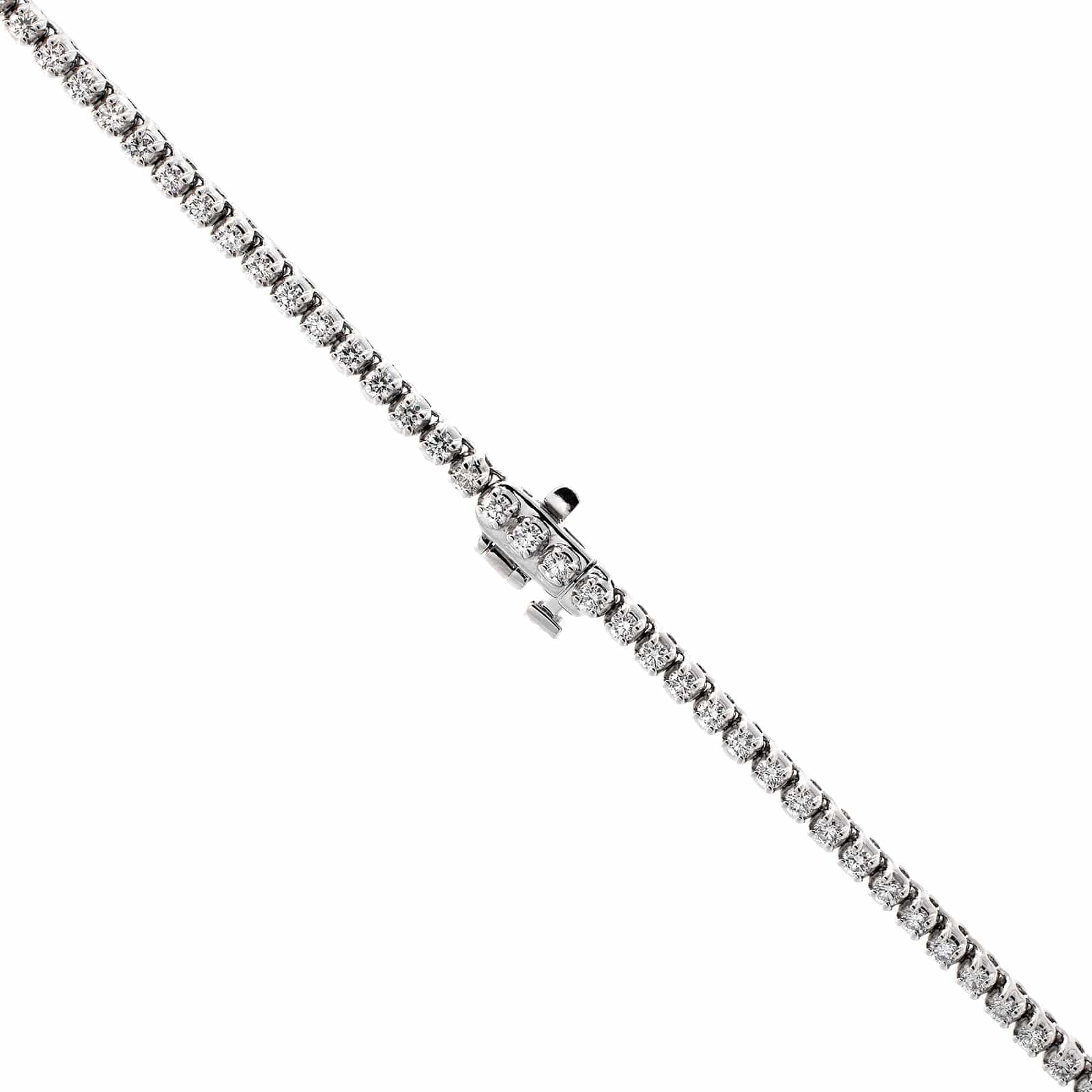 18K White Gold Graduated Diamond Tennis Necklace - Image 3