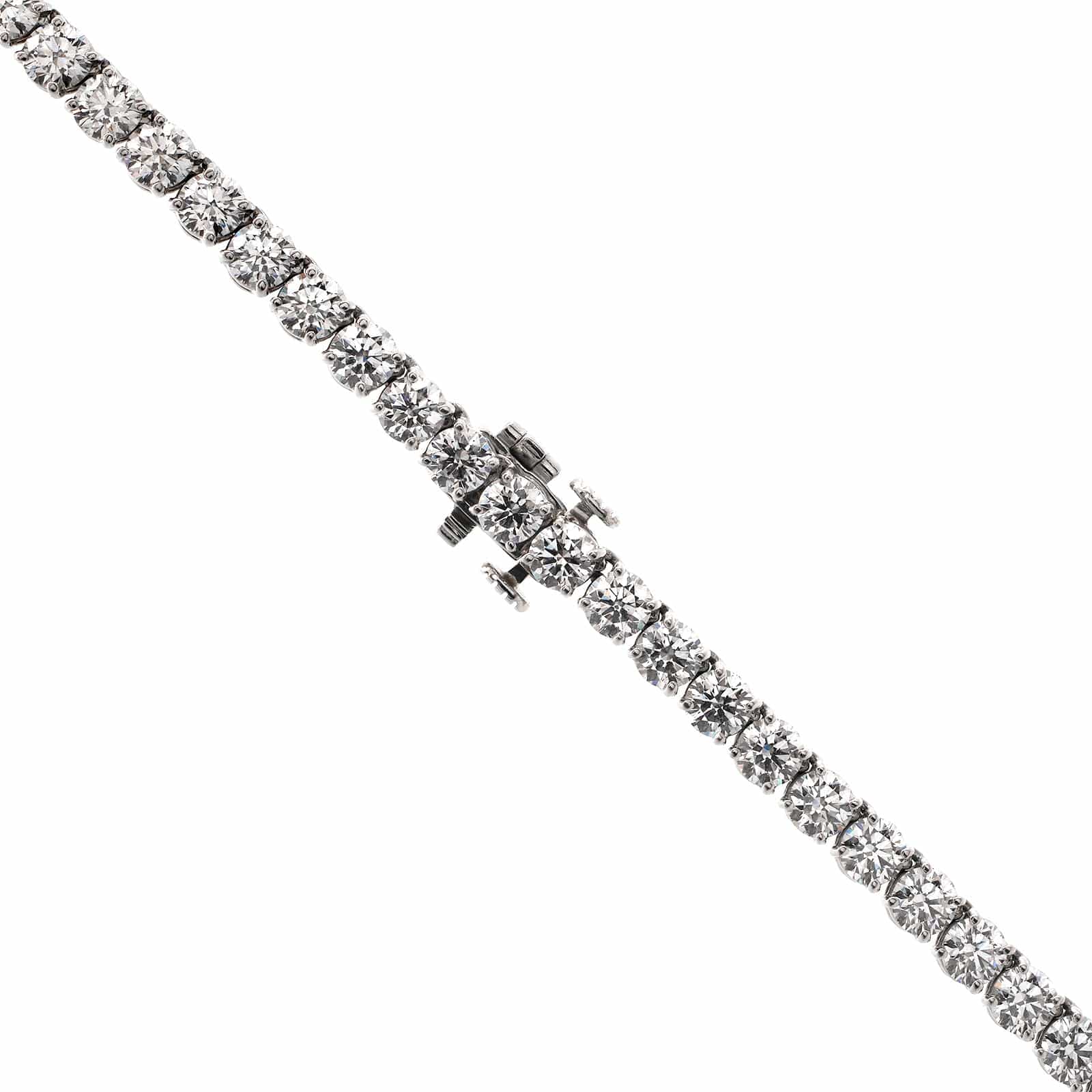 Platinum 4 Prong Diamond Tennis Necklace - Image 3