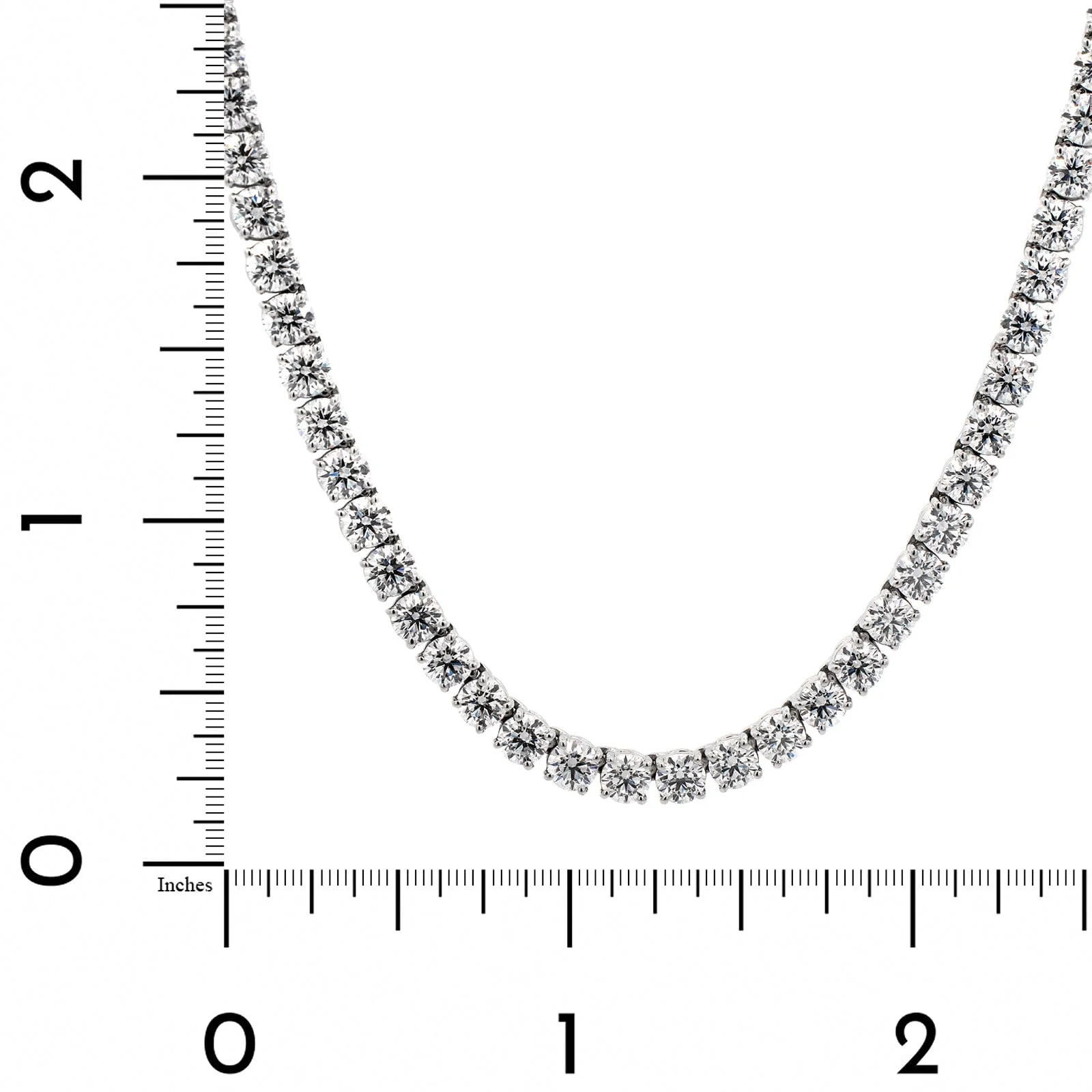 Platinum 4 Prong Diamond Tennis Necklace - Image 4