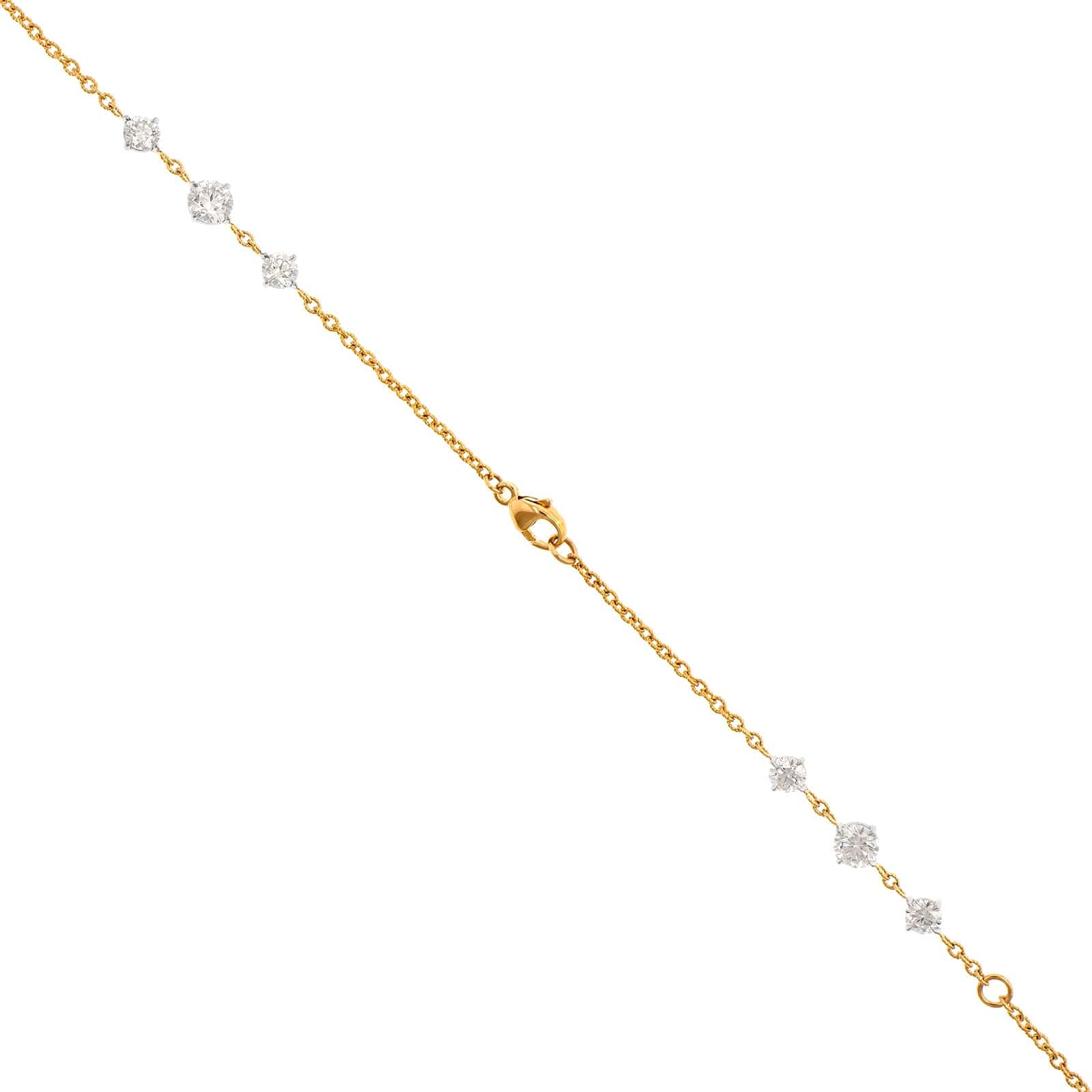18K Yellow Gold and Platinum Diamonds By The Yard Necklace - Image 2