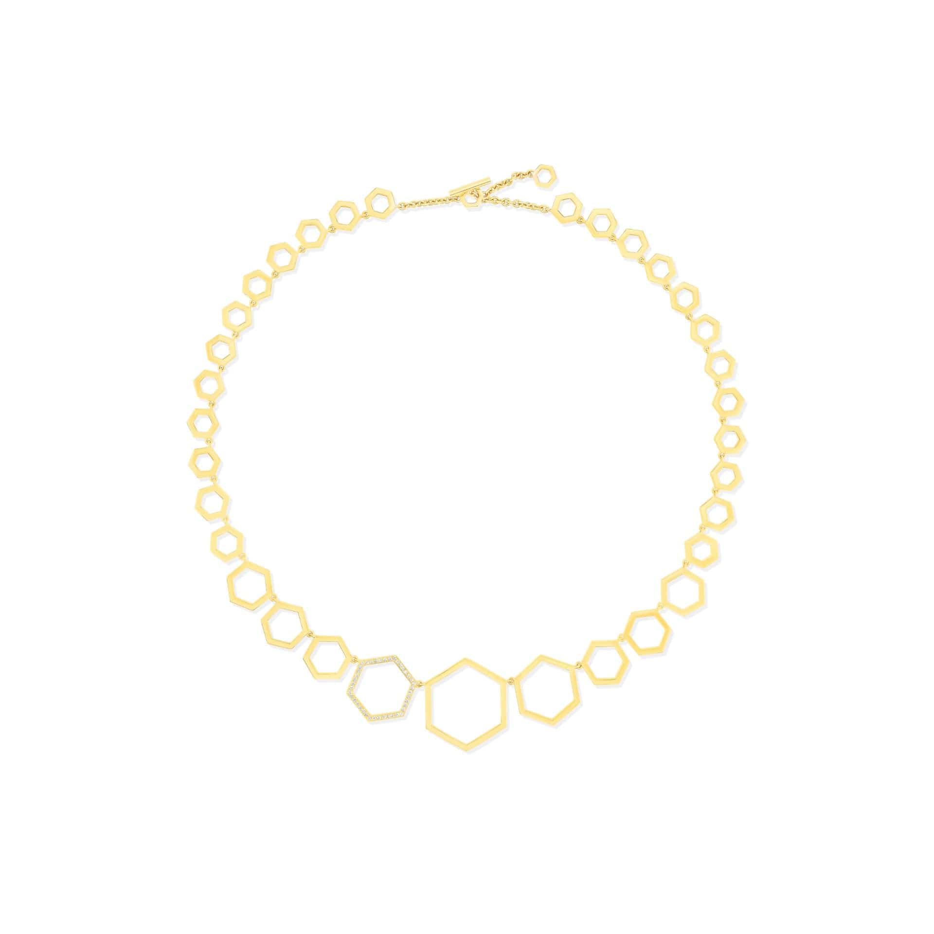CADAR 18K Yellow Gold B Home Diamond Necklace