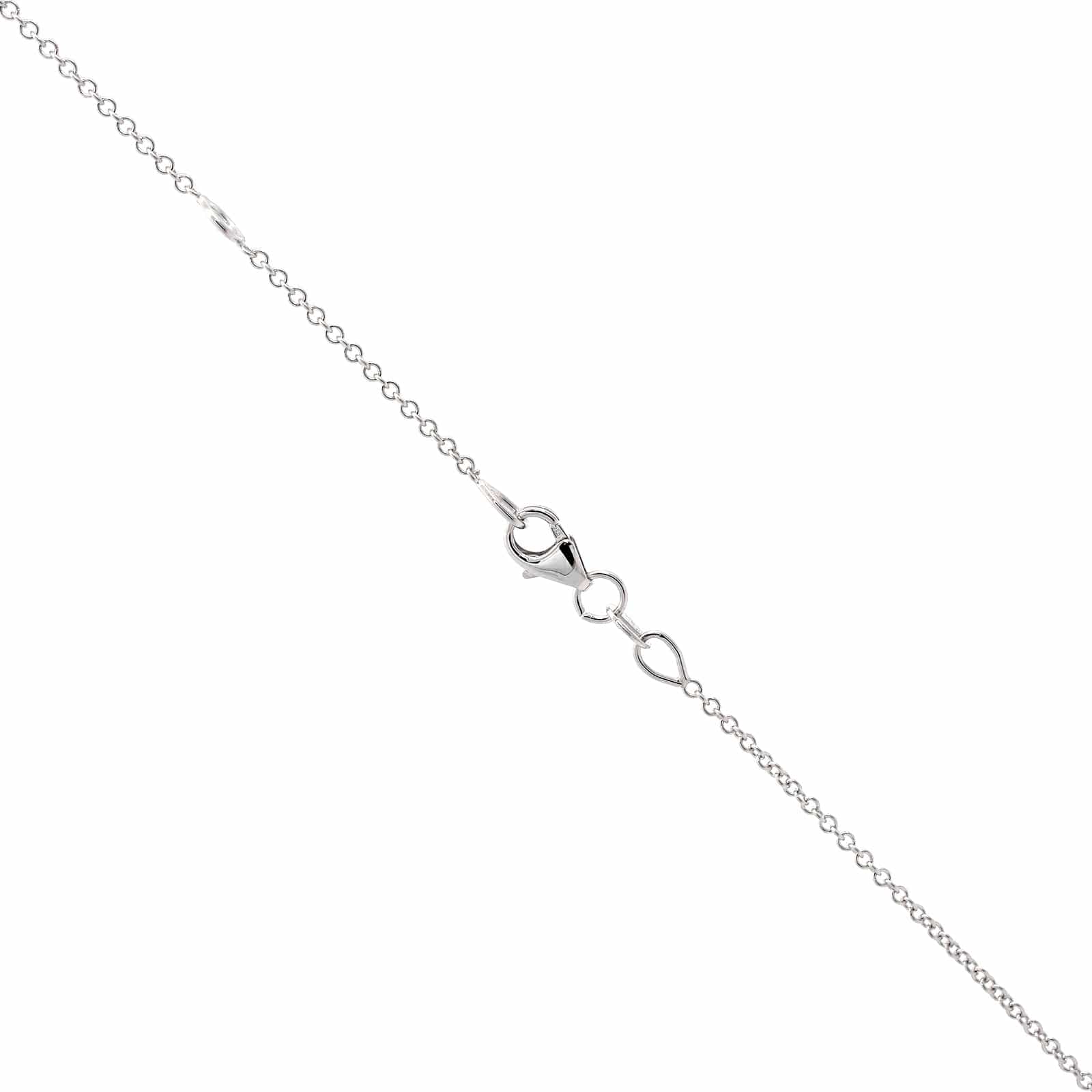 18K White Gold Curve Bar Diamond Necklace - Image 3