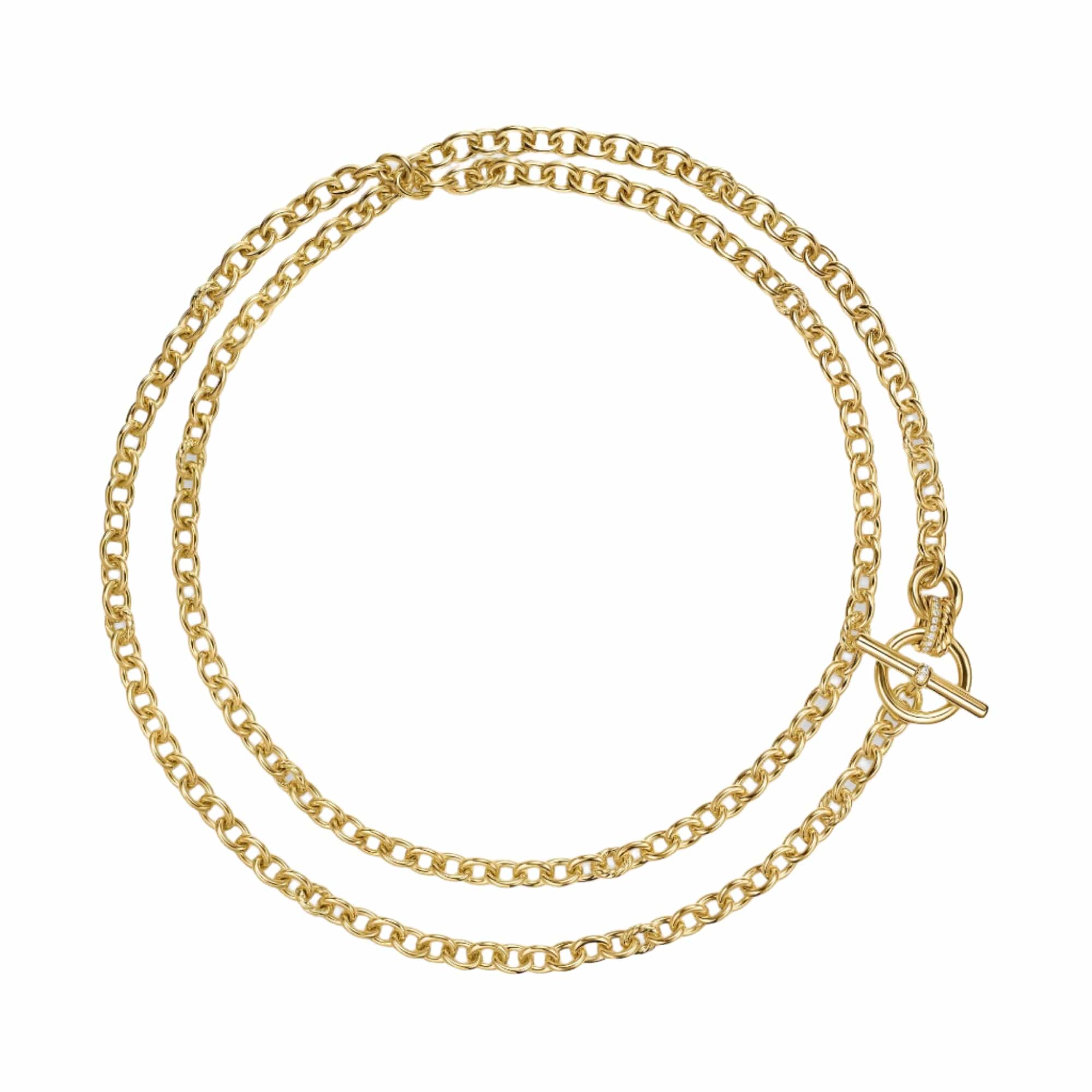 DY Mercer® Double Row Toggle Chain Necklace 18K Yellow Gold with Diamonds, 8mm