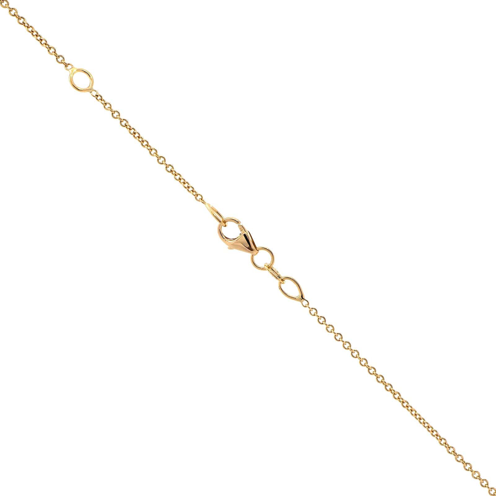 18K Yellow Gold Curve Bar Diamond Necklace - Image 4