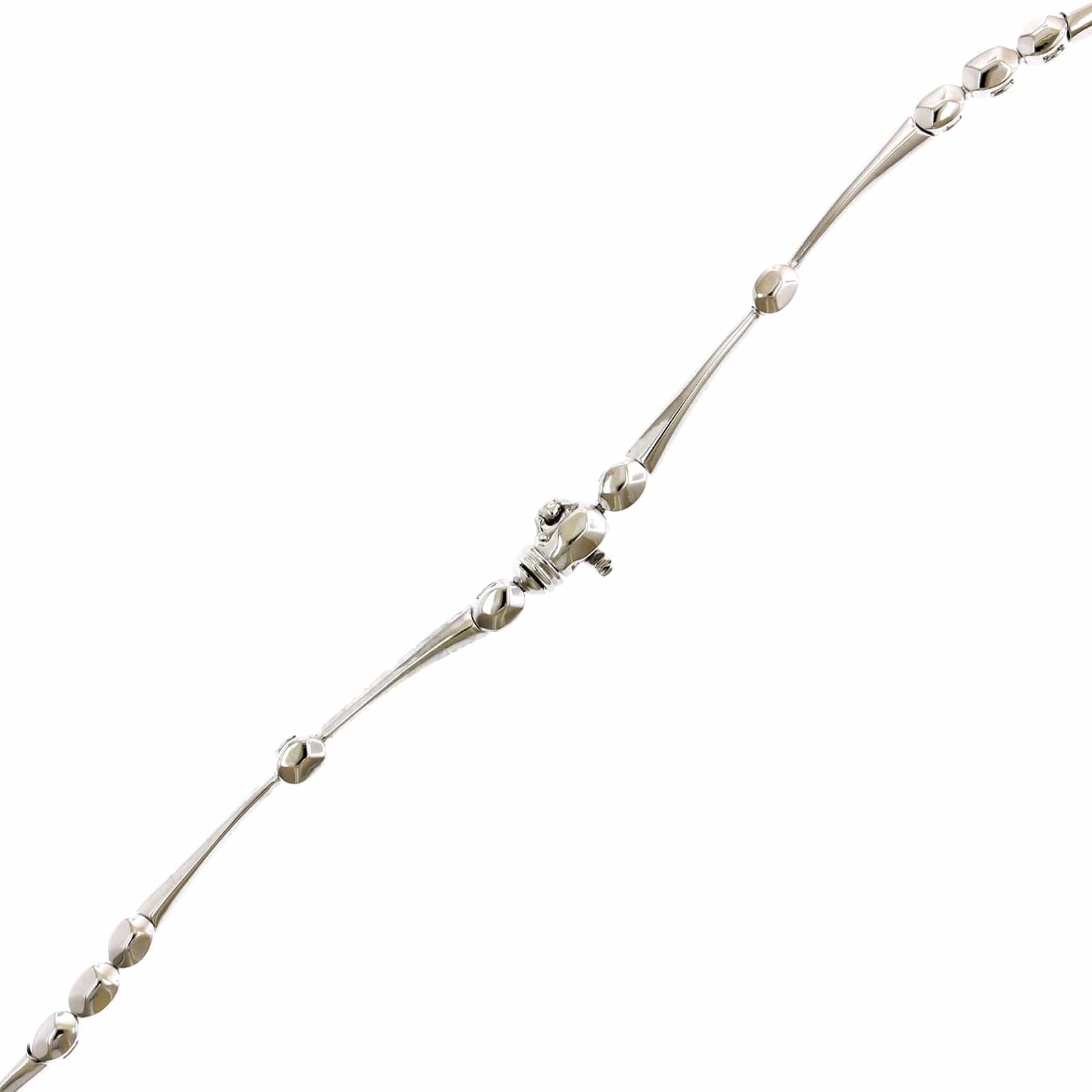 Etho Maria 18K White Gold Oval Diamond Bar Necklace - Image 3