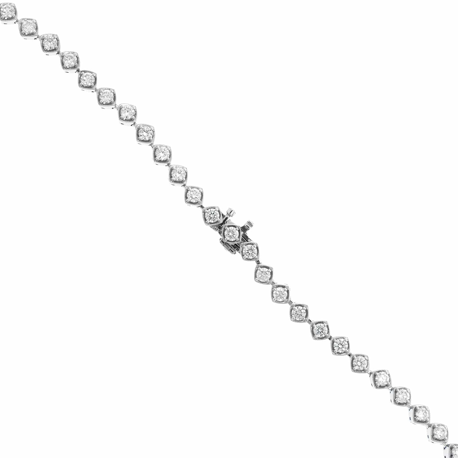 18K White Gold Diamond Lariat Necklace - Image 2