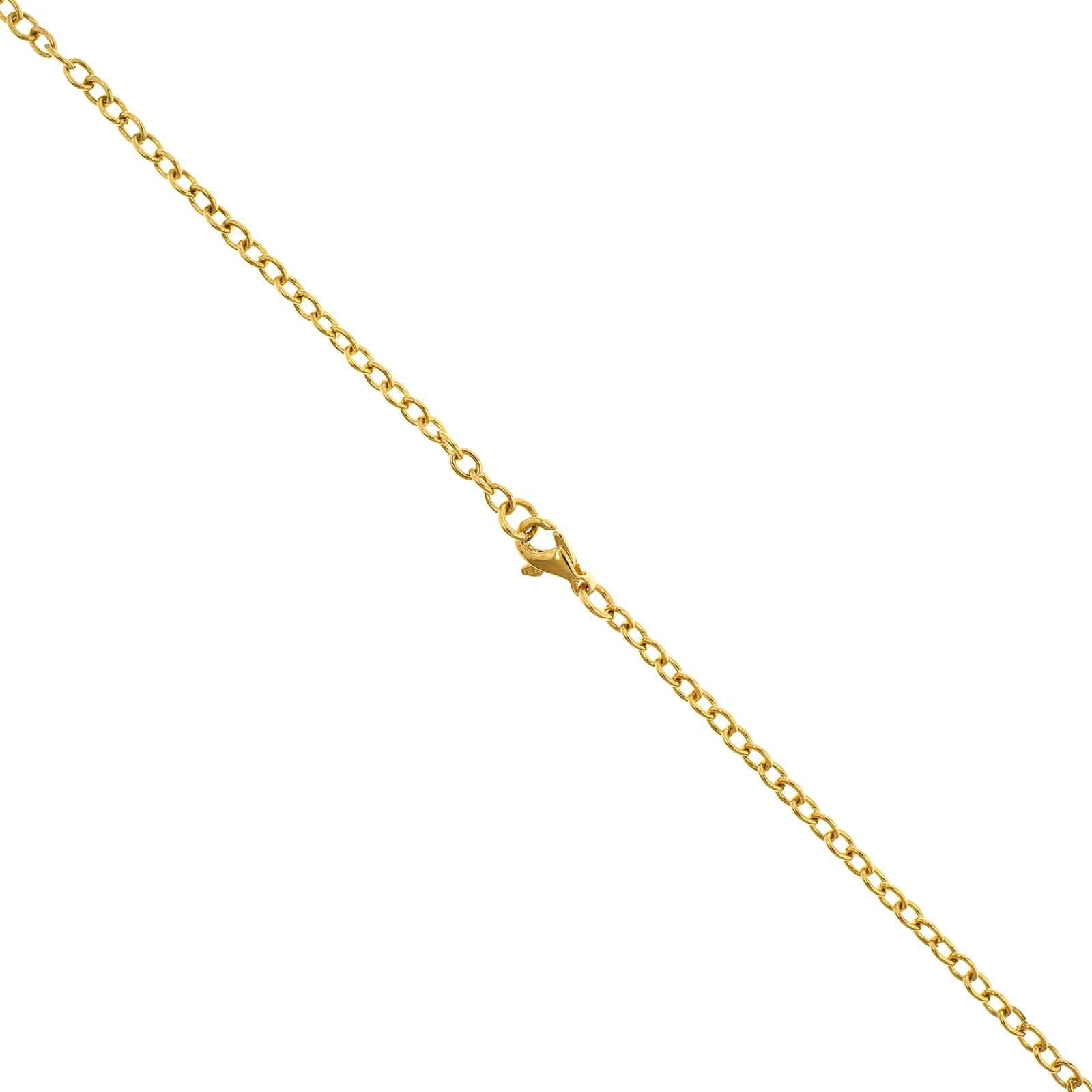 18K Yellow Gold Bezel Set Lozenge Diamond Necklace - Image 4