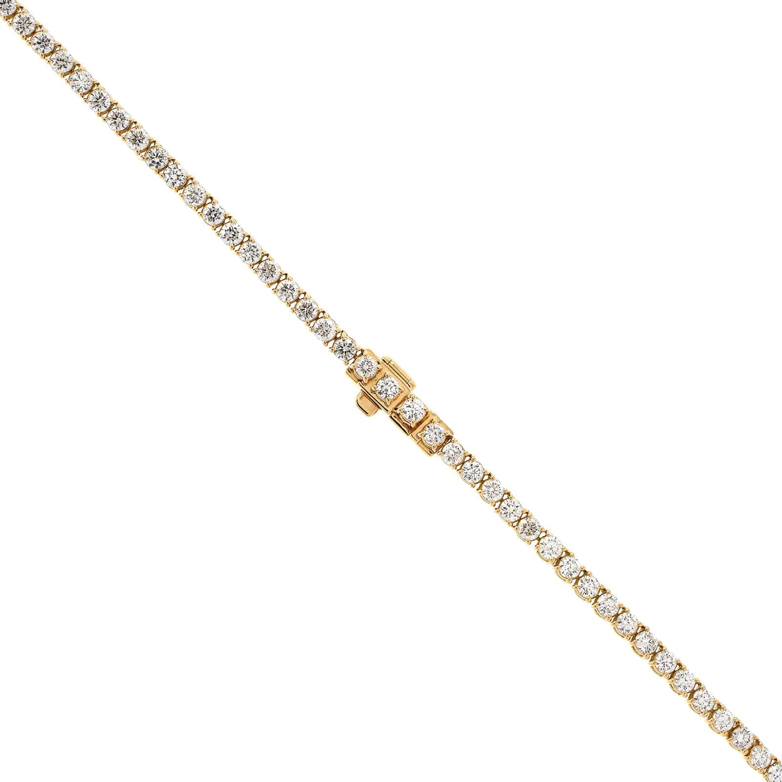 18K Yellow Gold Diamond Tennis Necklace - Image 3