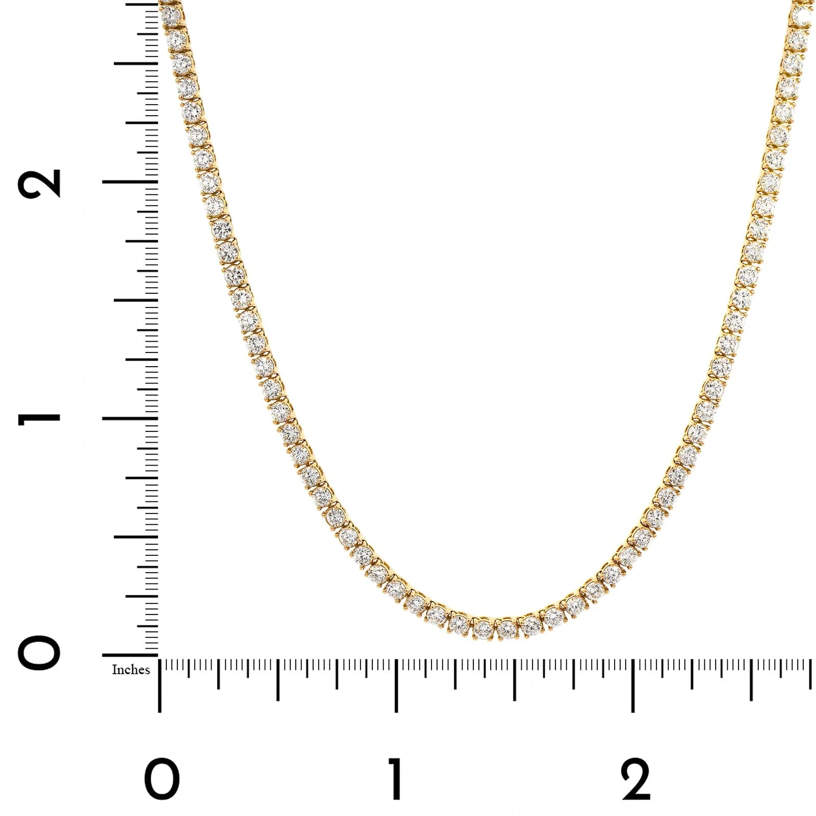 18K Yellow Gold Diamond Tennis Necklace - Image 4