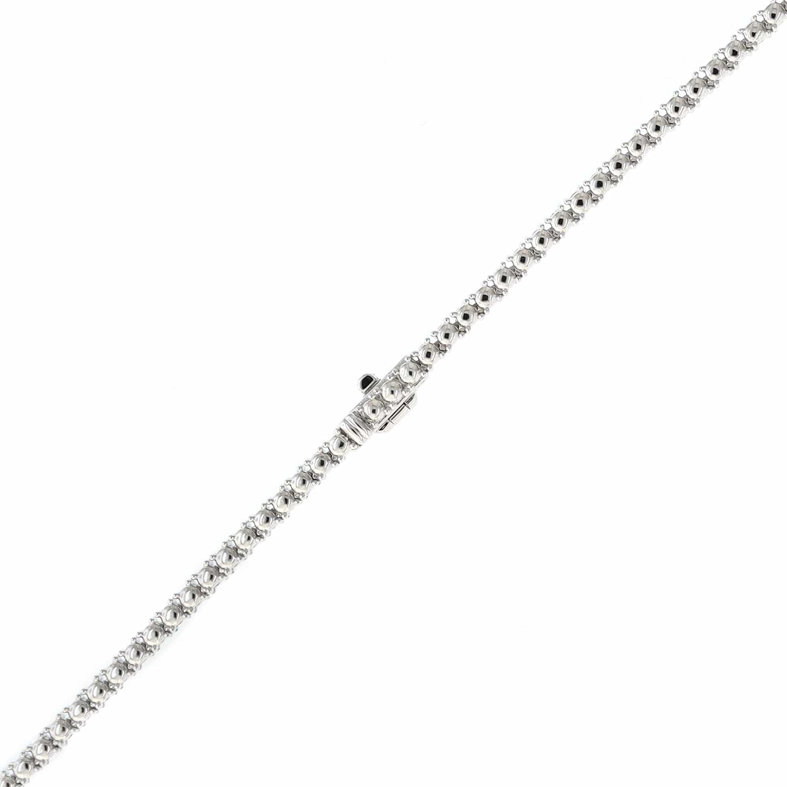 14K White Gold Halfway Around Diamond Tennis Necklace - Image 3