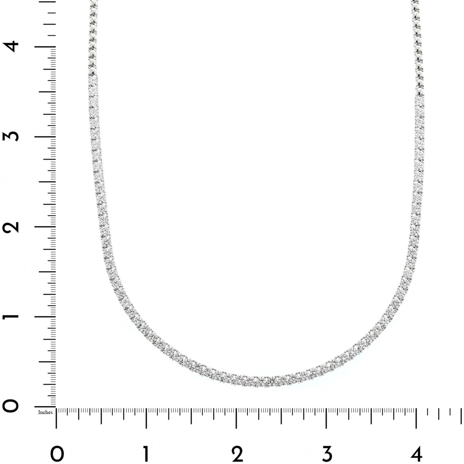 14K White Gold Halfway Around Diamond Tennis Necklace - Image 4