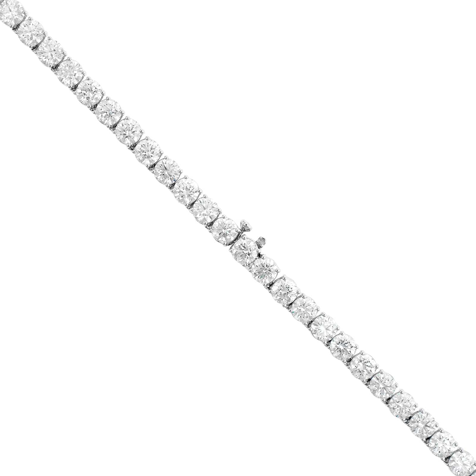 18K White Gold Round Diamond Tennis Necklace - Image 3