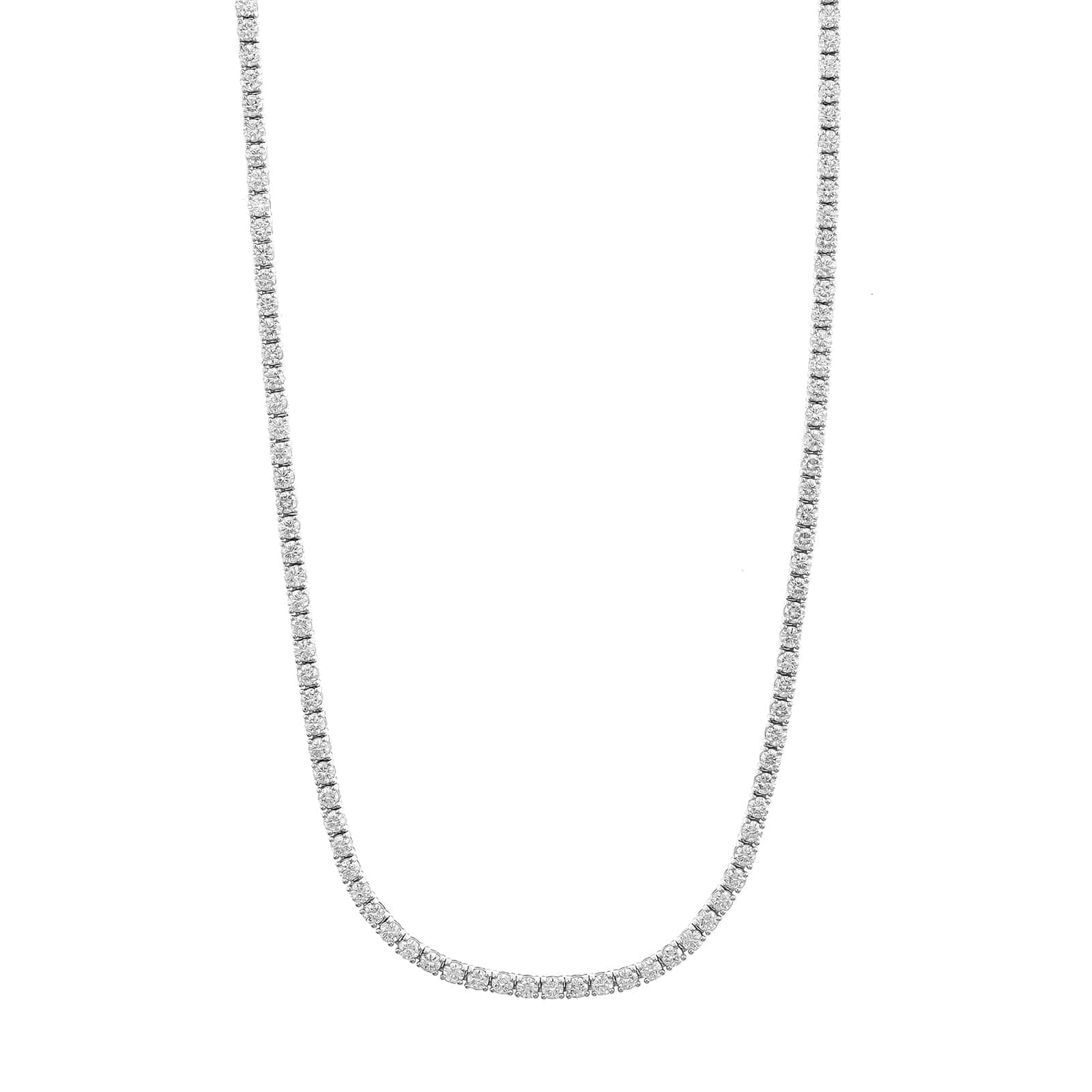 14K White Gold 6CTW Diamond Tennis Necklace
