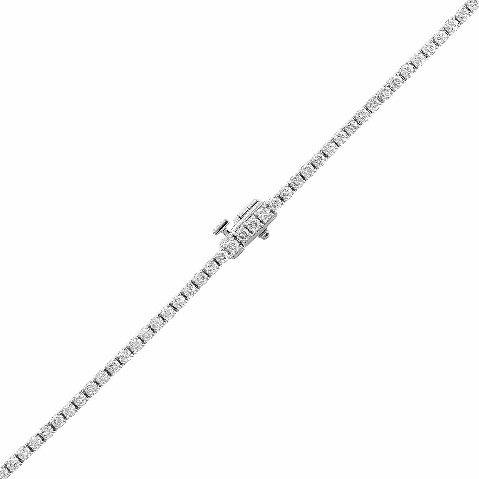 14K White Gold 6CTW Diamond Tennis Necklace - Image 3
