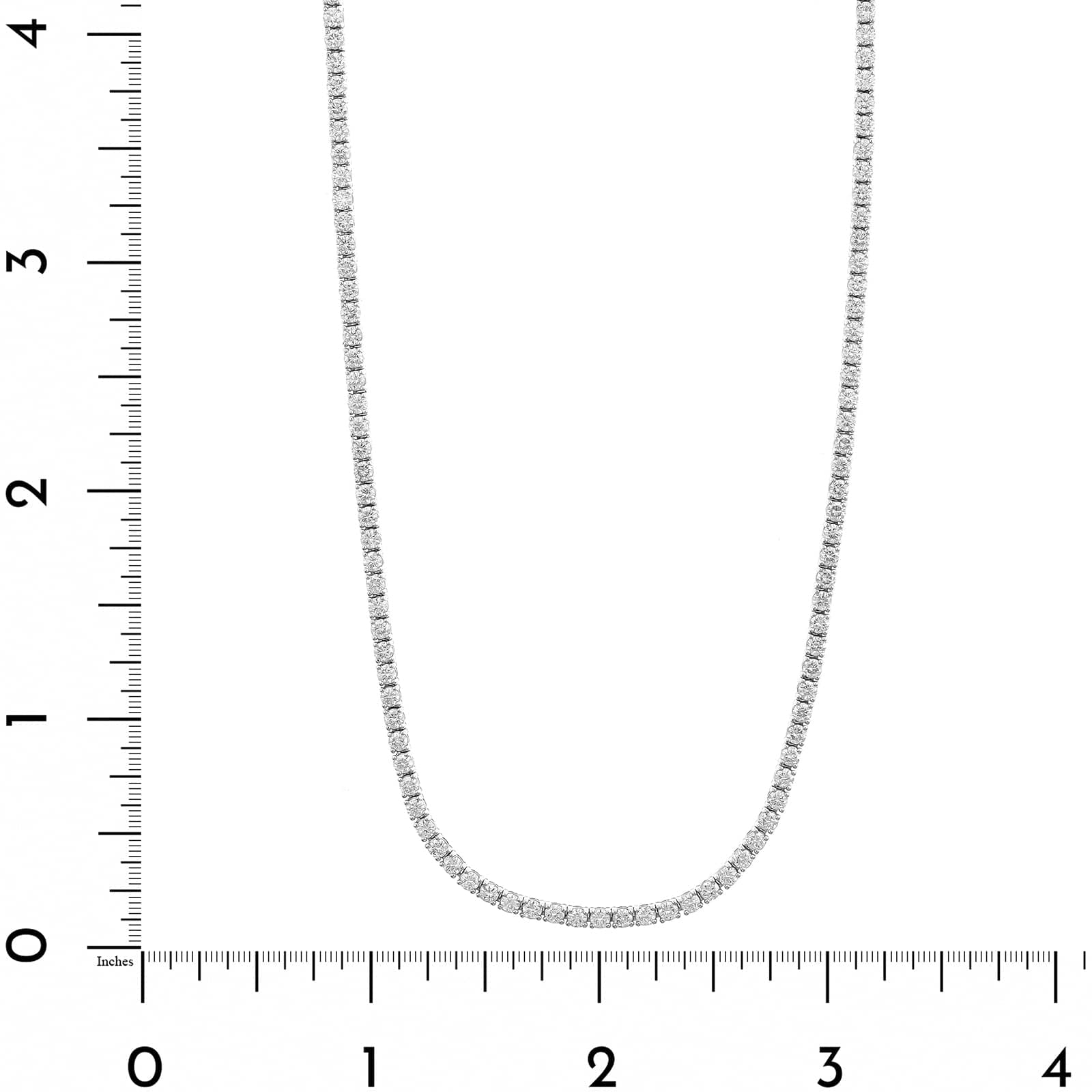 14K White Gold 6CTW Diamond Tennis Necklace - Image 4