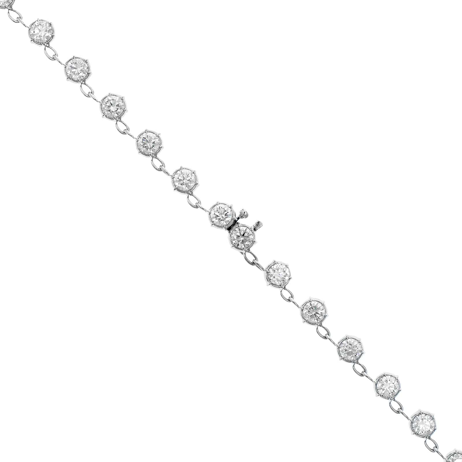 18K White Gold Round Diamond Elizabeth Necklace - Image 2