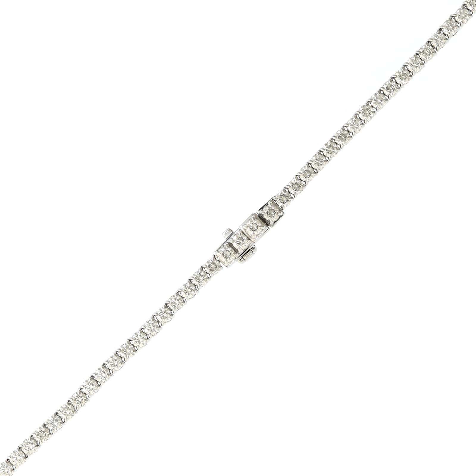 18K White Gold Diamond Tennis Wave Necklace - Image 3