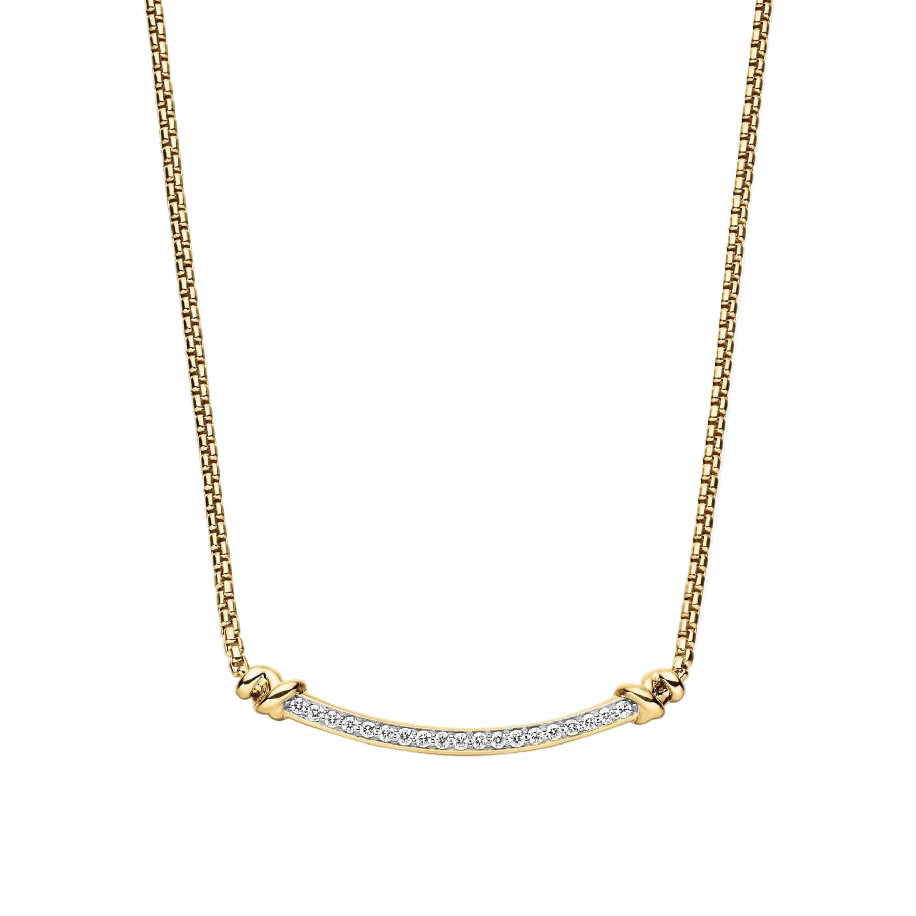 Petite Helena Wrap Station Necklace 18K Yellow Gold with Diamonds, 29mm