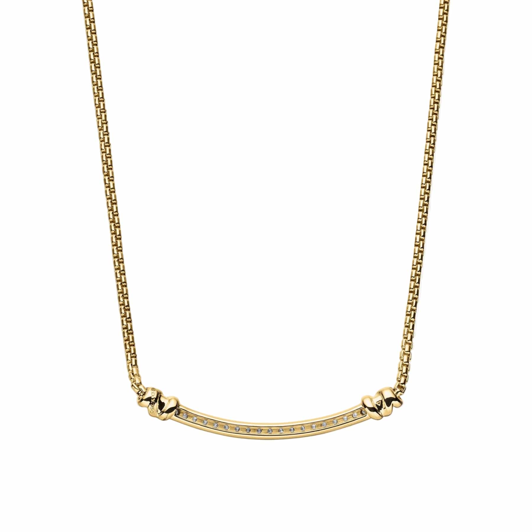 Petite Helena Wrap Station Necklace 18K Yellow Gold with Diamonds, 29mm - Image 4