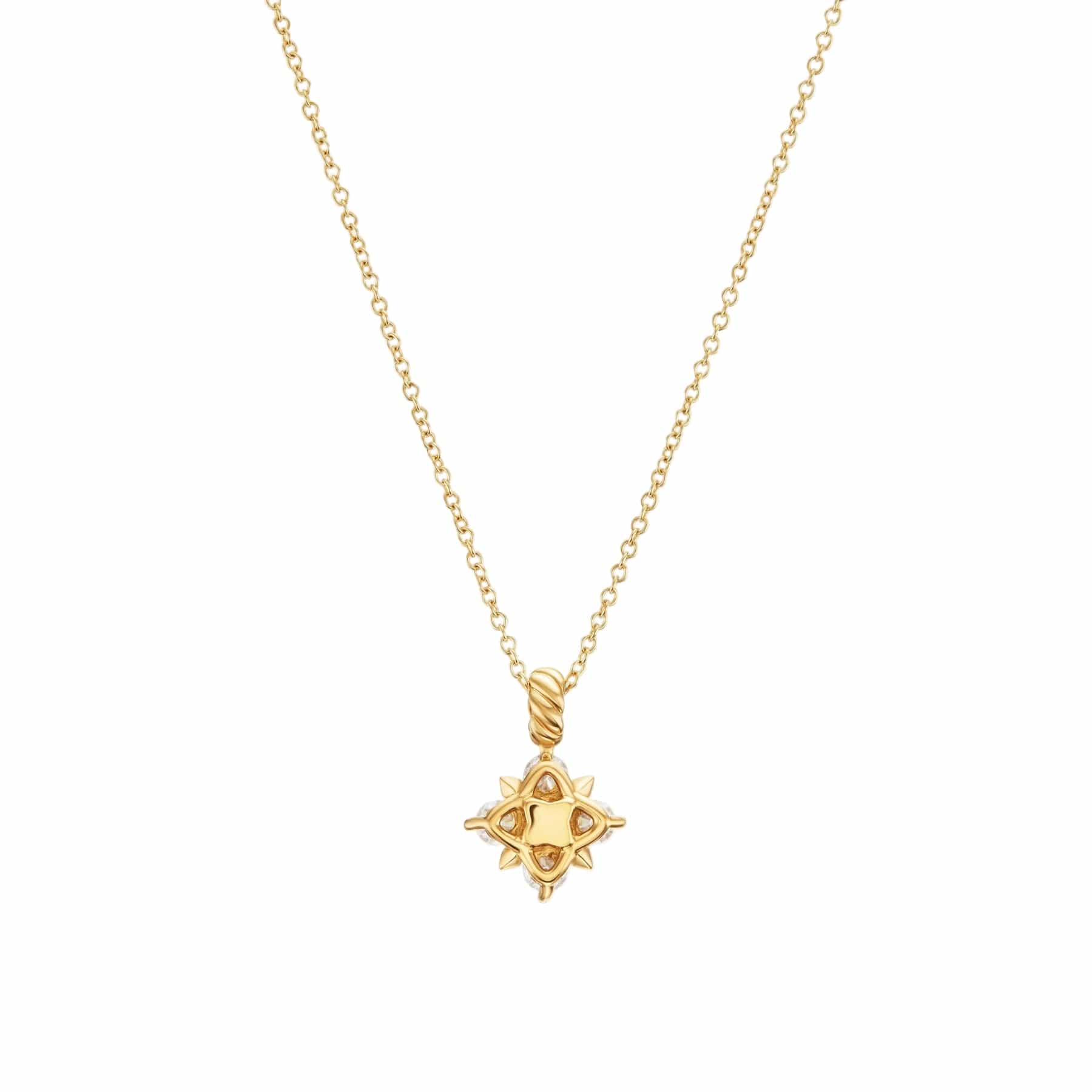 Petite Modern Renaissance® Pyramid Pendant Necklace 18K Yellow Gold with Diamonds, 10.9mm - Image 4