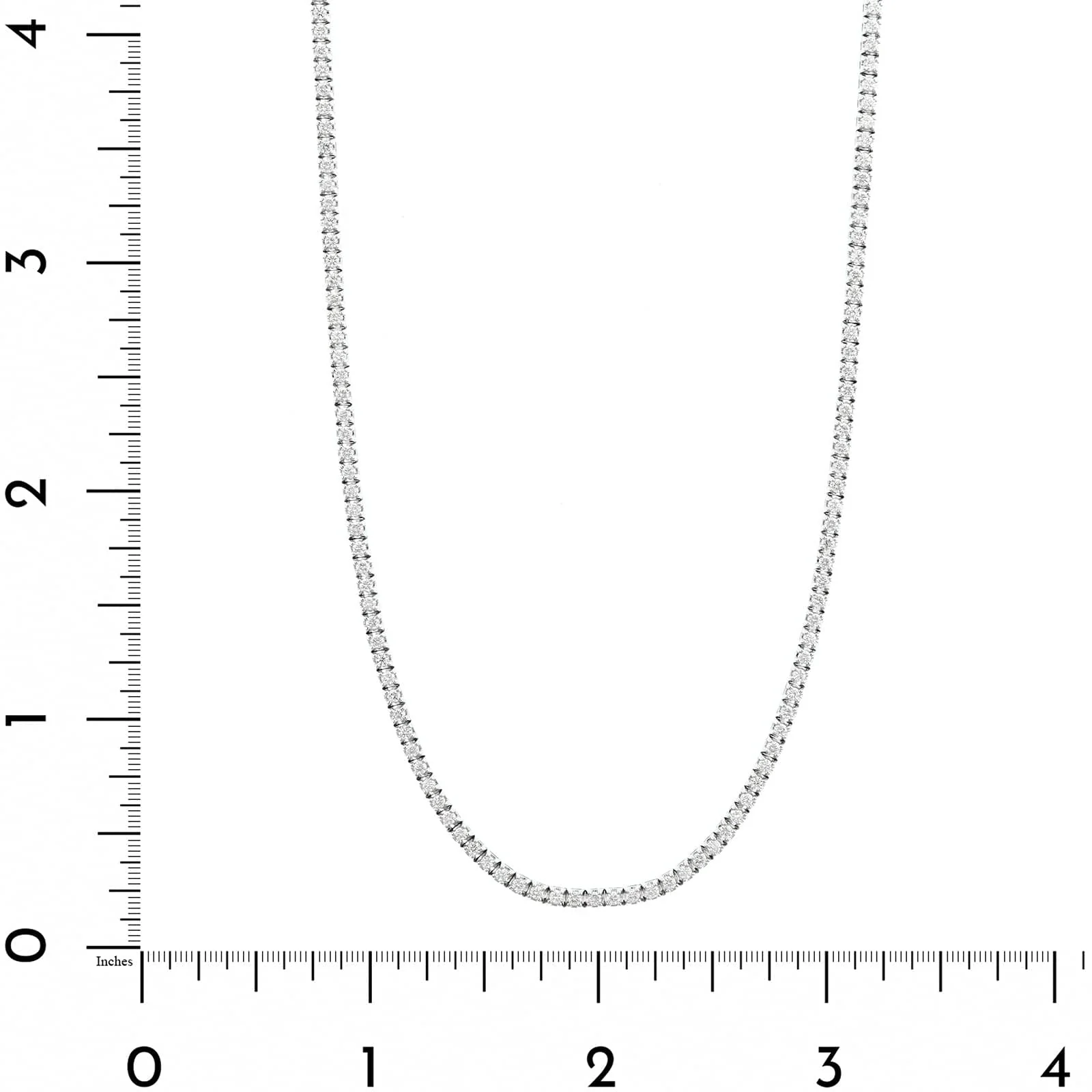 14K White Gold Four Prong Diamond Tennis Necklace - Image 4