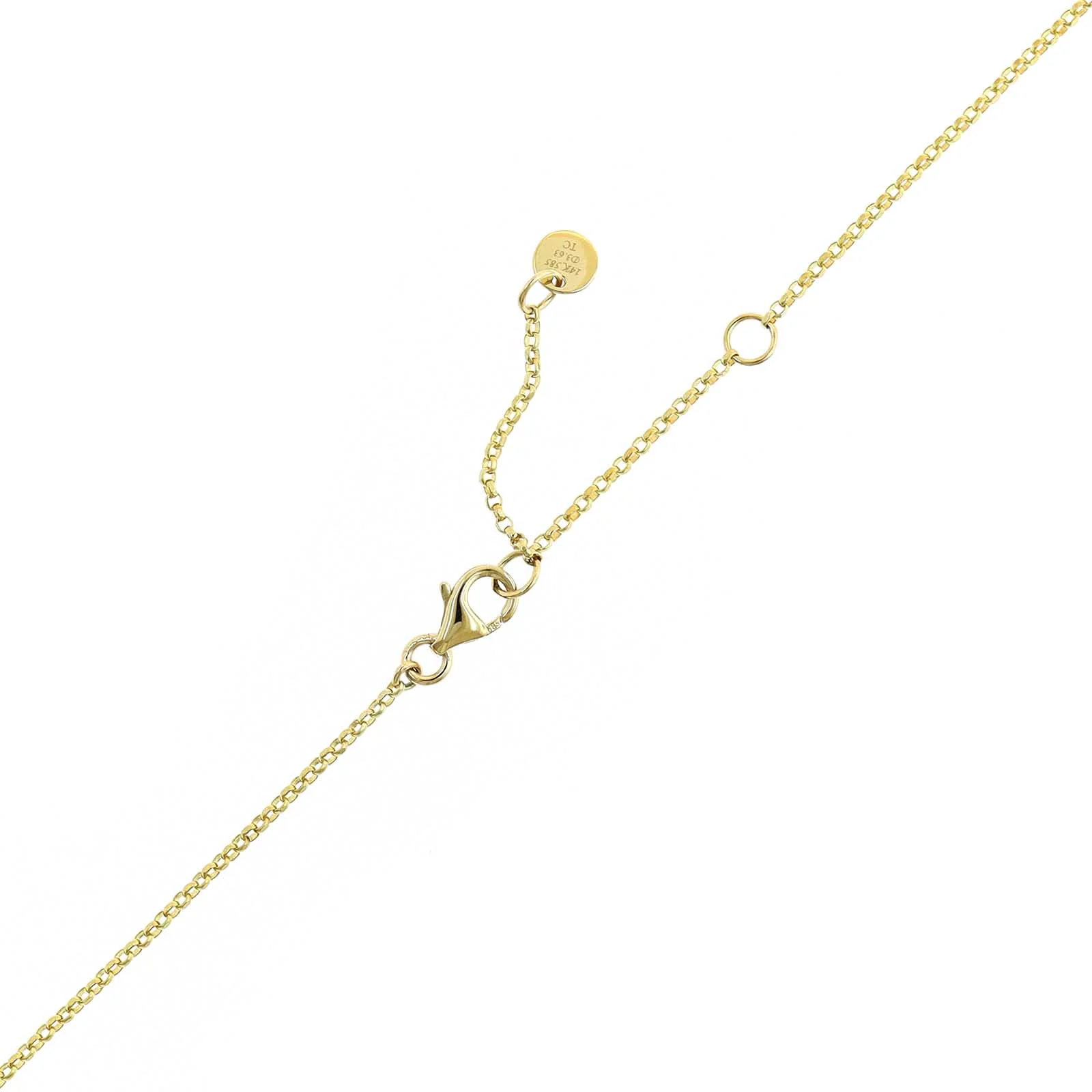 14K Yellow Gold Graduated Bezel Set Round Diamond Station Dangle Necklace - Image 3