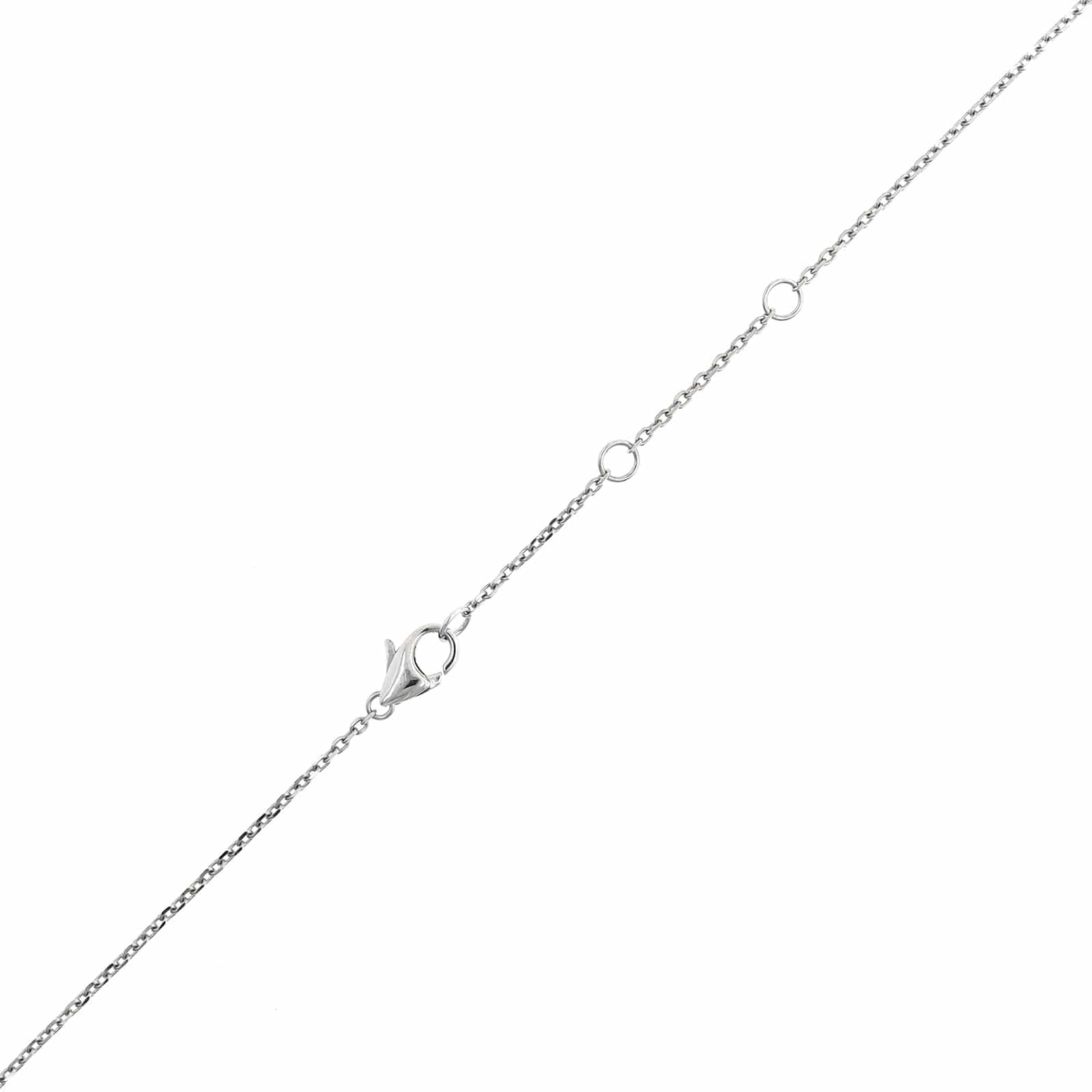 14K White Gold Trio Diamond Station Necklace - Image 3