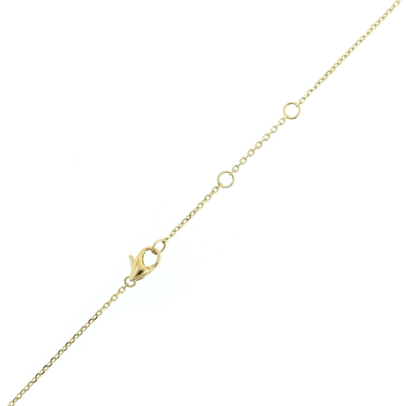 14K Yellow Gold Trio Diamond Station Necklace - Image 3