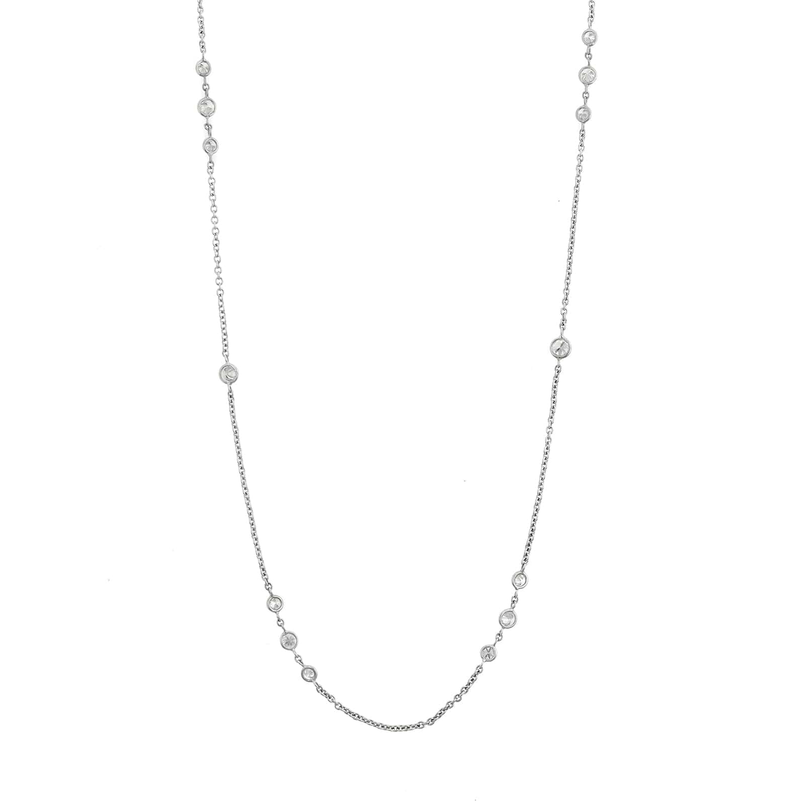 18K White Gold Diamond By The Yard Necklace - Image 2