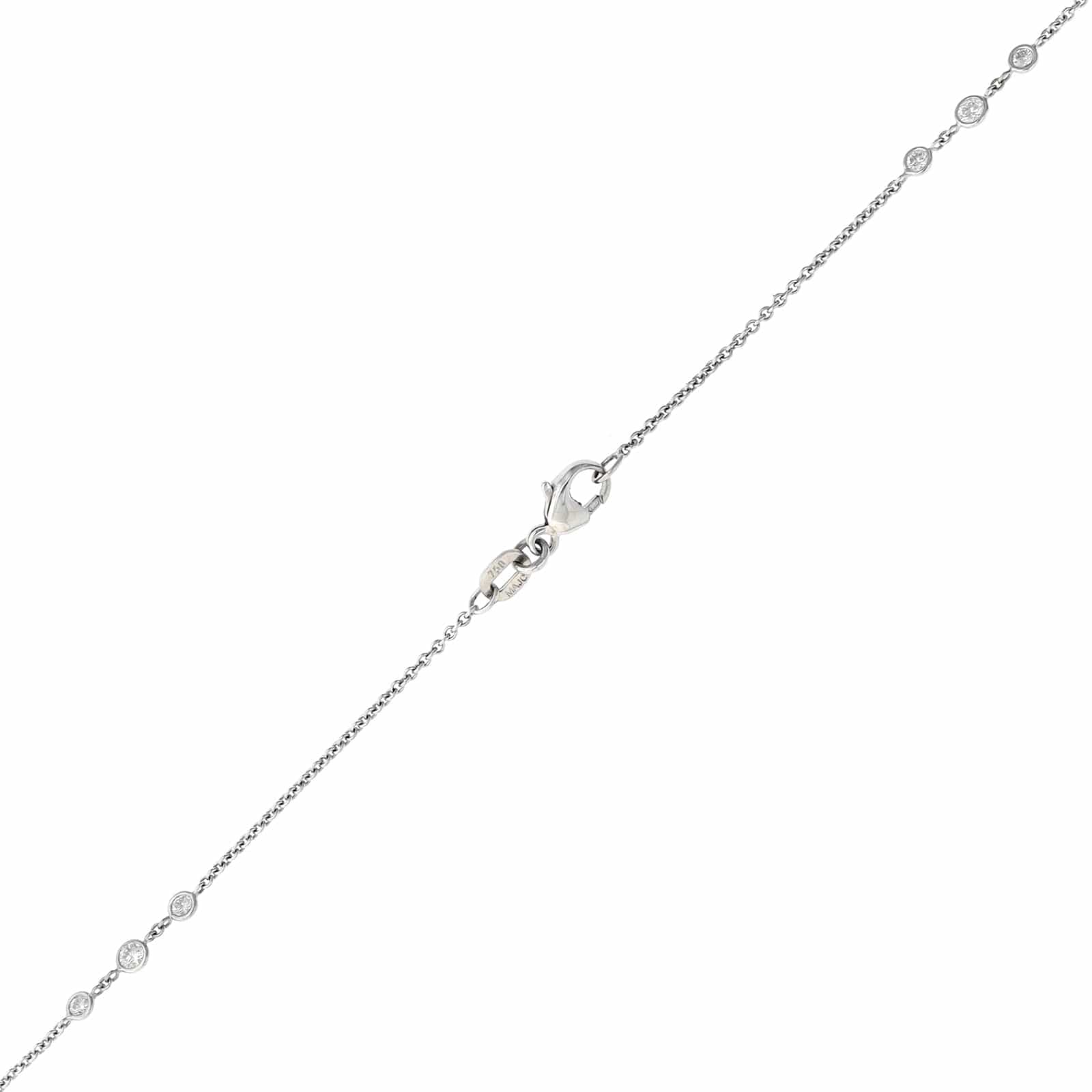 18K White Gold Diamond By The Yard Necklace - Image 3