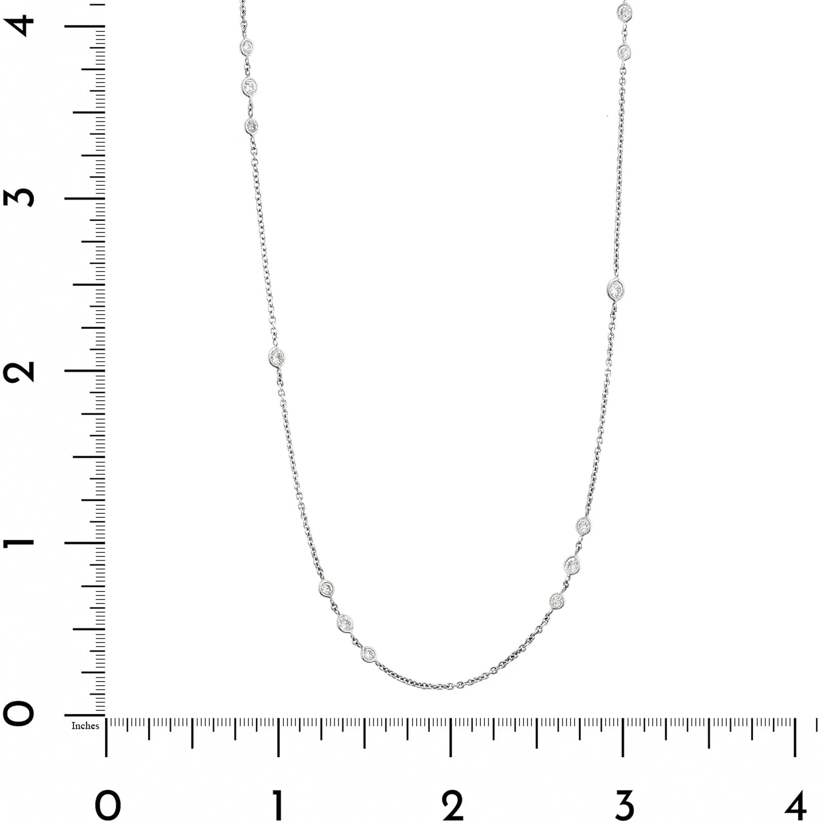 18K White Gold Diamond By The Yard Necklace - Image 4