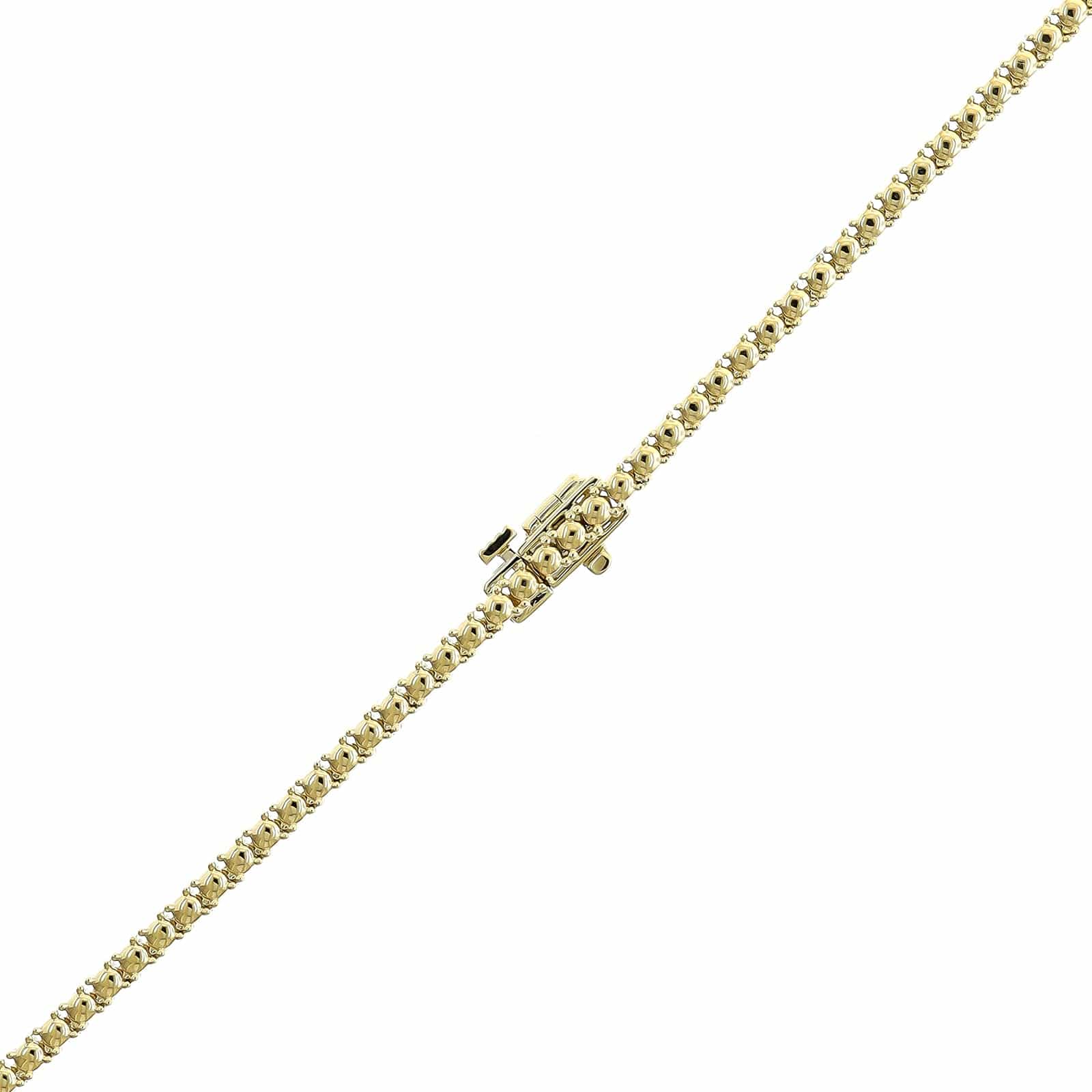 14K Yellow Gold Halfway Around 6CTW Diamond Tennis Necklace - Image 3