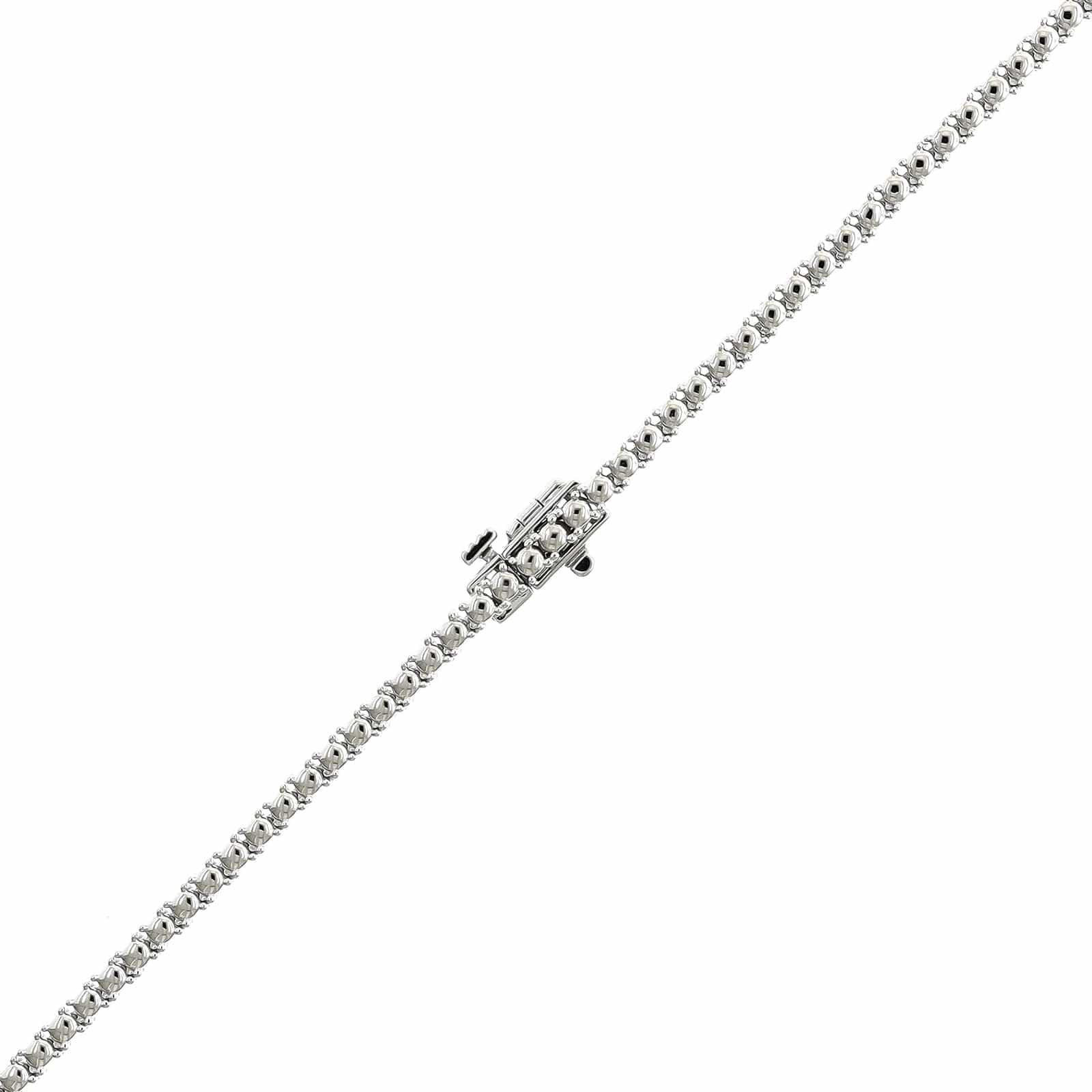 14K White Gold Halfway Around 6CTW Diamond Tennis Necklace - Image 3