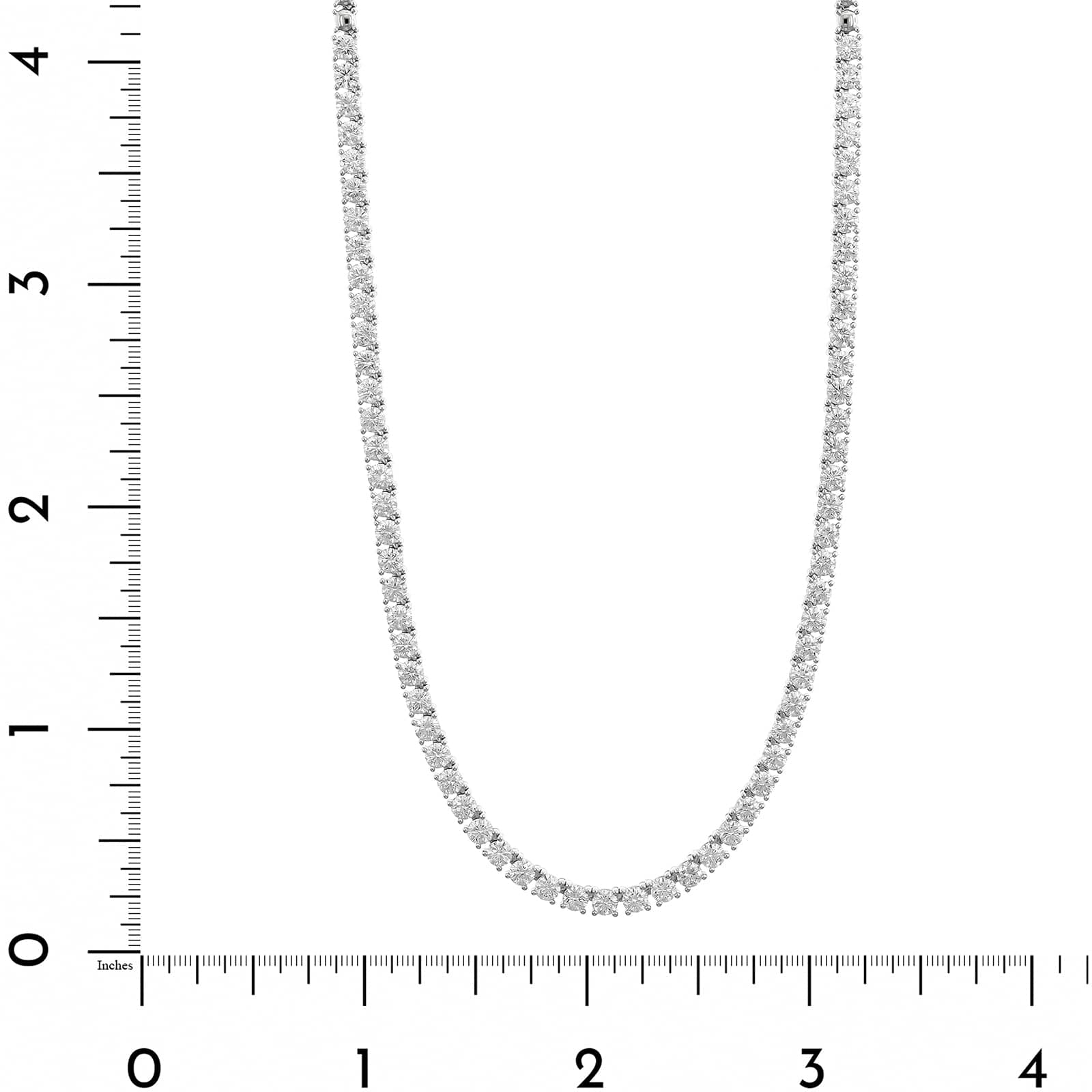 14K White Gold Halfway Around 6CTW Diamond Tennis Necklace - Image 4