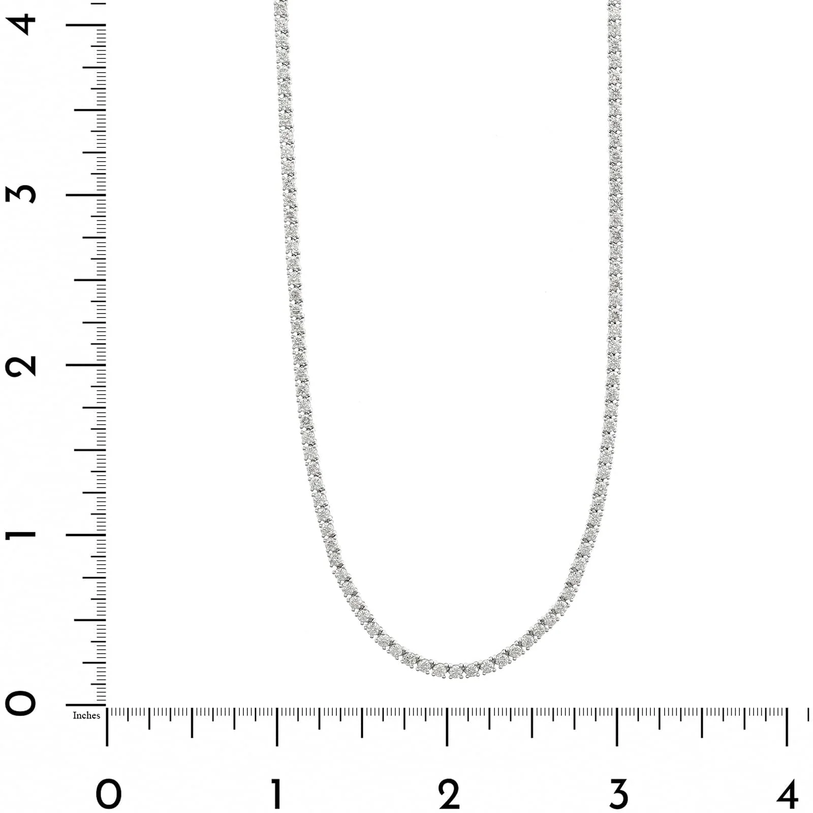 14K White Gold Halfway Around 2CTW Diamond Tennis Necklace - Image 4