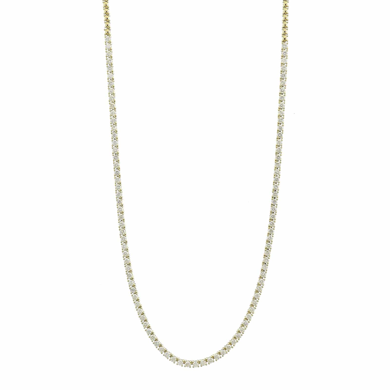 14K Yellow Gold Halfway Around 2CTW Diamond Tennis Necklace